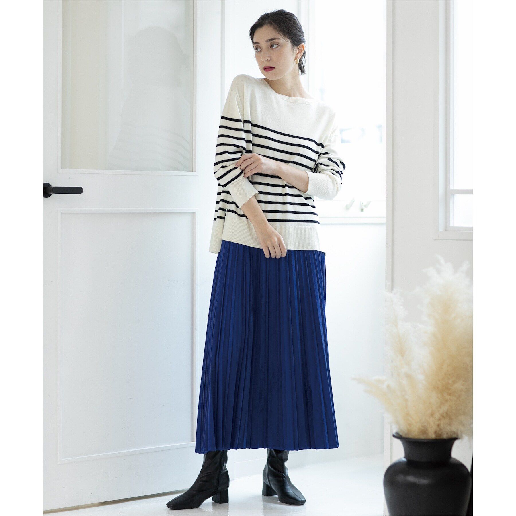 OPAQUE.CLIP「《5color/S-LLsize》フェイクスウェードイージープリーツスカート【洗濯機洗い可】」|スカート|