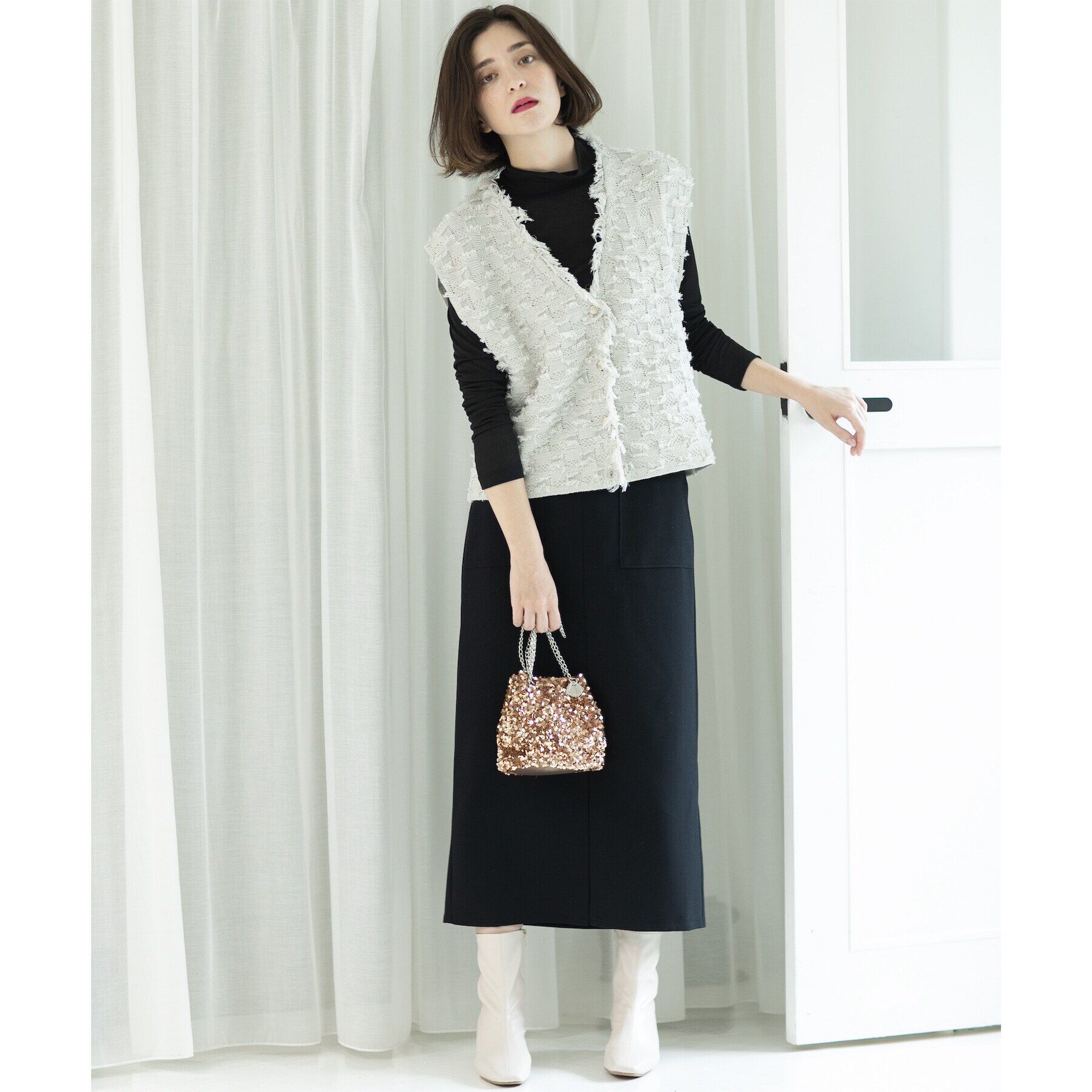 OPAQUE.CLIP「ストレッチタイトスカート【洗濯機洗い可】」|スカート|