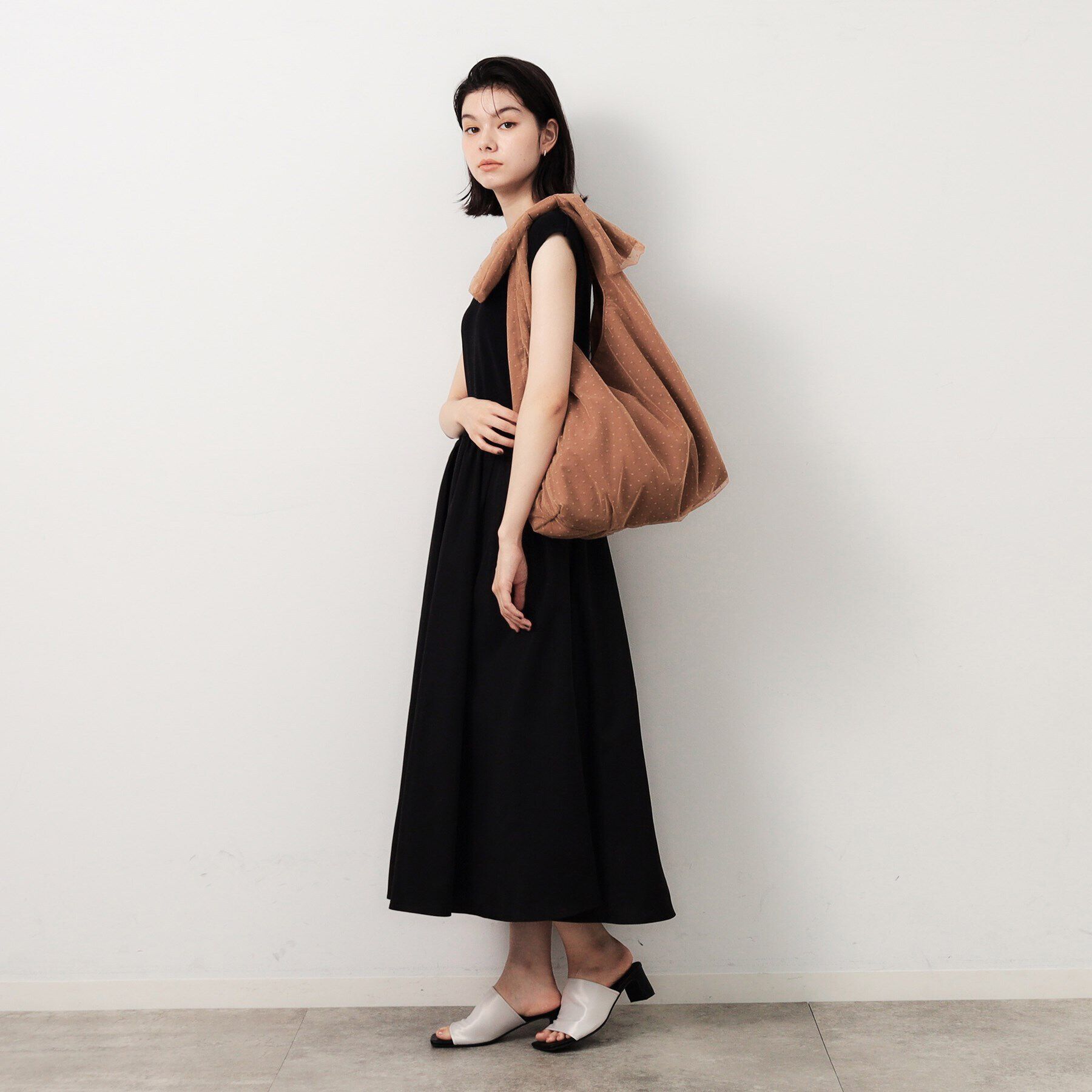 OPAQUE.CLIP「【A4サイズ対応】リボンハンドルチュールワンショルダーバッグ」|ショルダー・メッセンジャー|