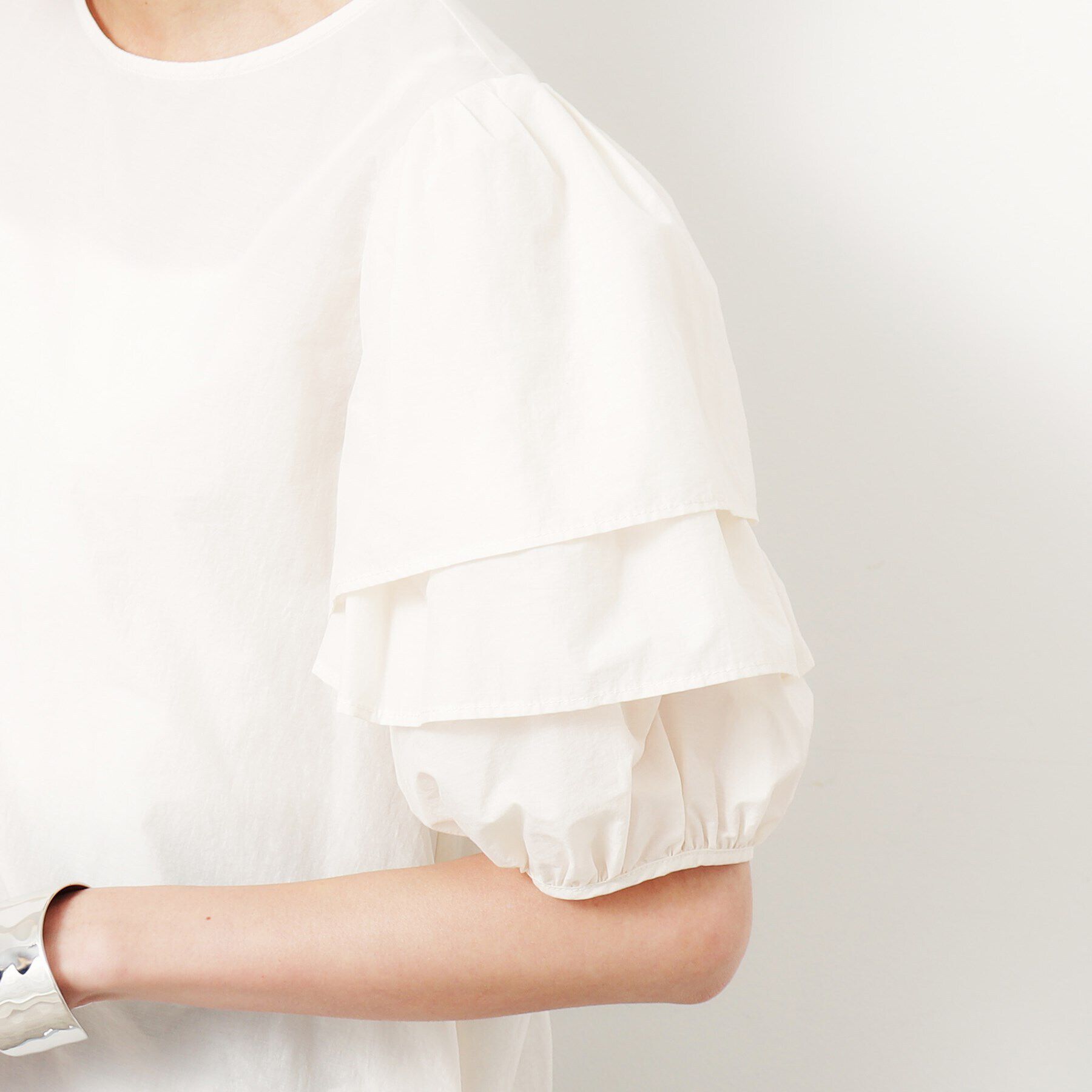 OPAQUE.CLIP「《美人百花掲載》フリル重ねスリーブブラウス【洗濯機洗い可】」|シャツ・ブラウス|