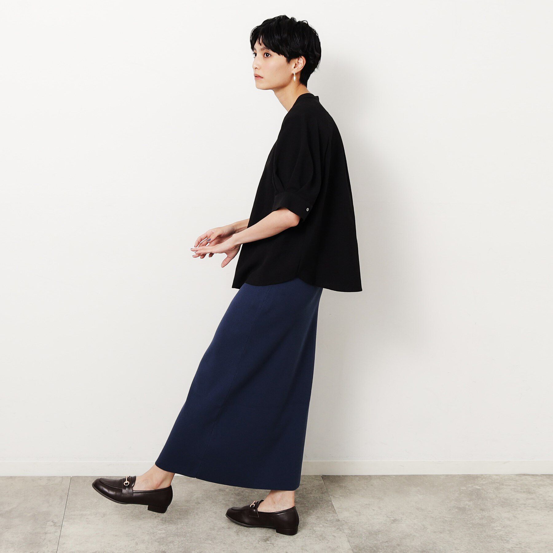 OPAQUE.CLIP「リネンライク タックデザインブラウス【洗濯機洗い可】」|シャツ・ブラウス|