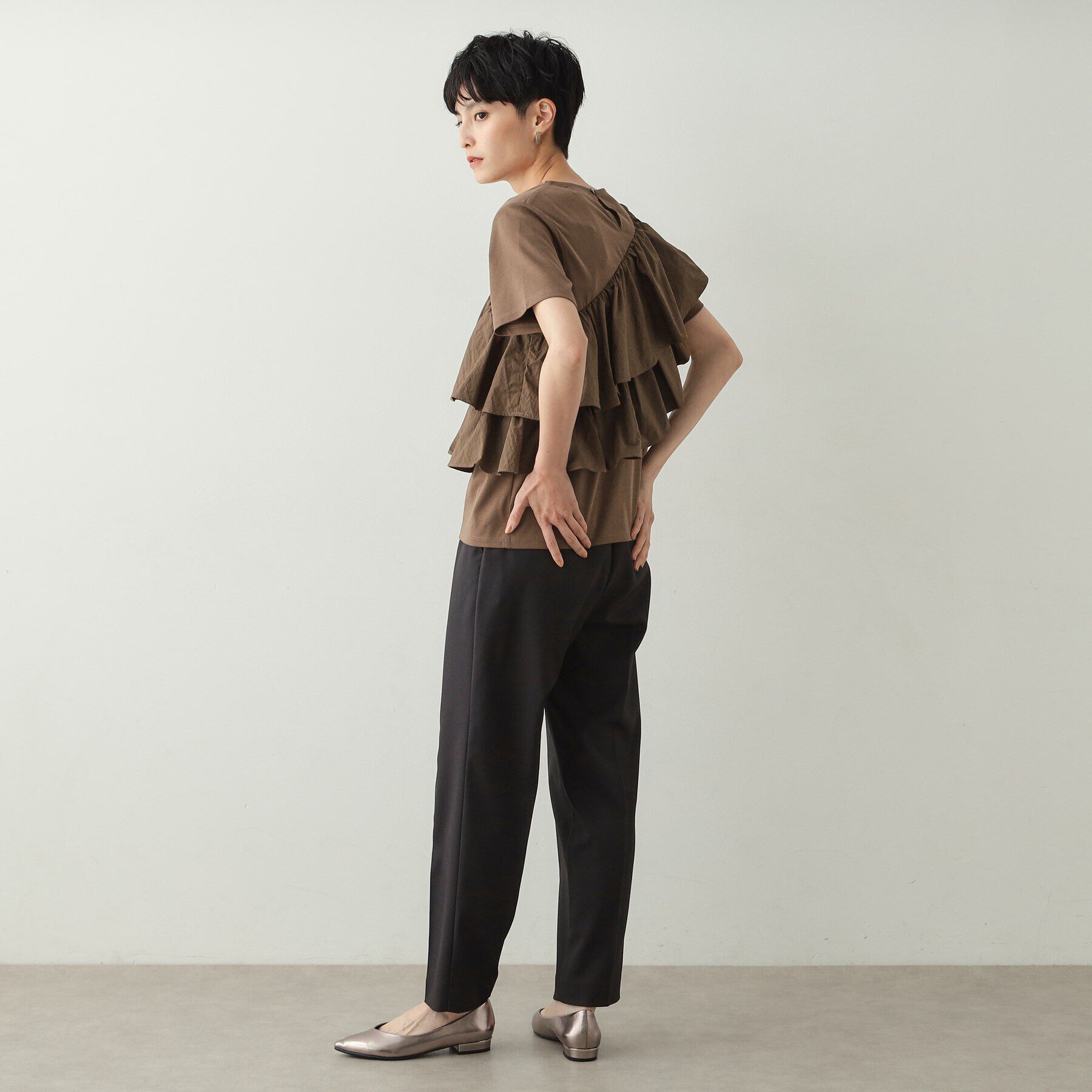 OPAQUE.CLIP「2段フリルカットソー【洗濯機洗い可】」|Tシャツ・カットソー|