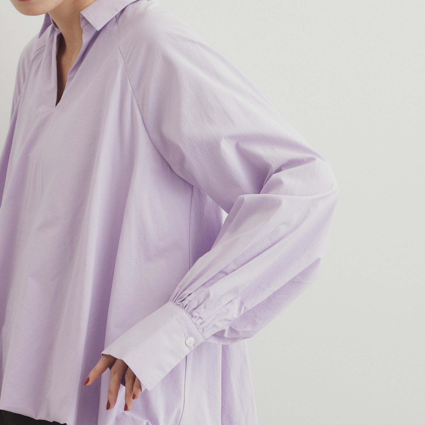 OPAQUE.CLIP「裾バルーンスキッパーシャツ【洗濯機洗い可】」|シャツ・ブラウス|