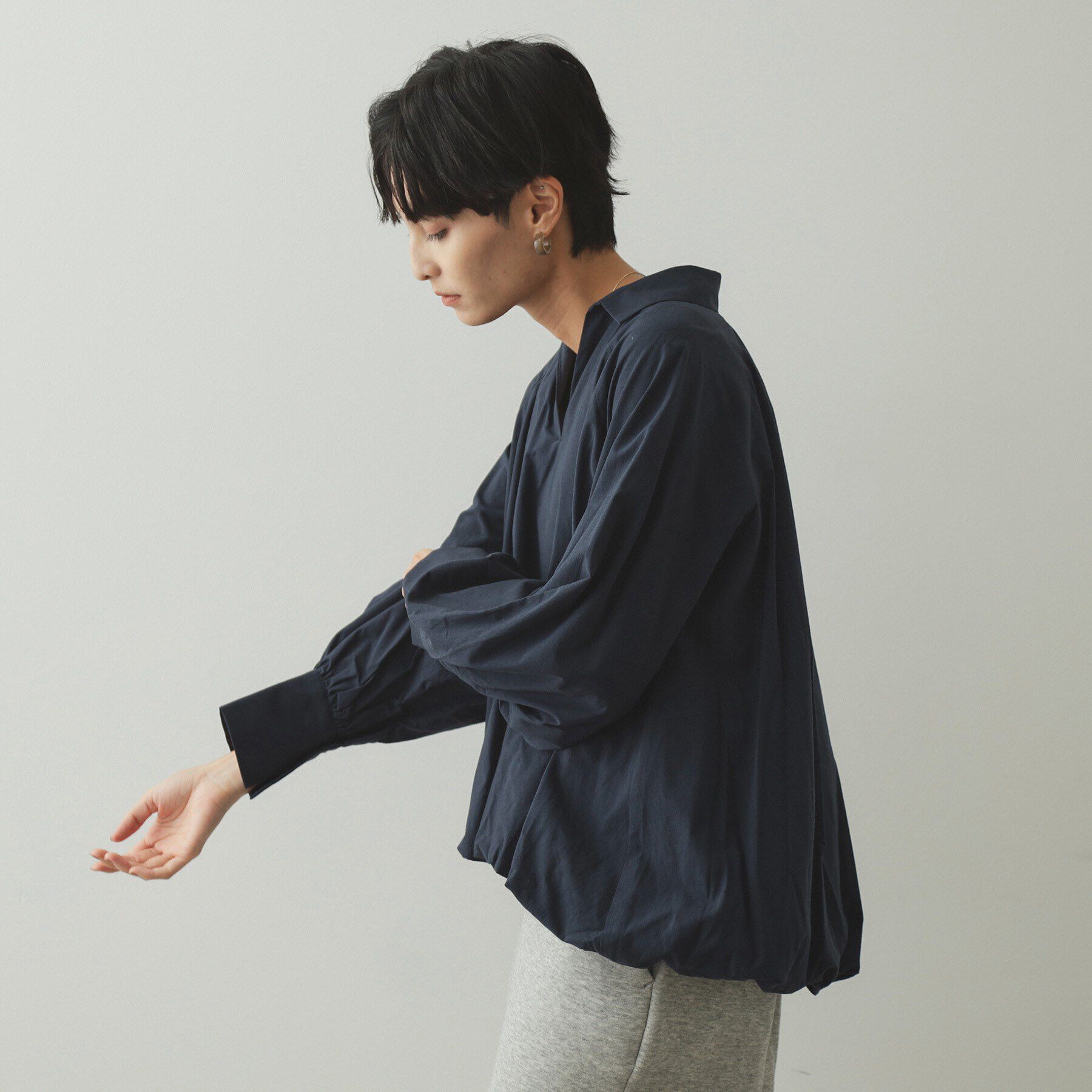 OPAQUE.CLIP「裾バルーンスキッパーシャツ【洗濯機洗い可】」|シャツ・ブラウス|