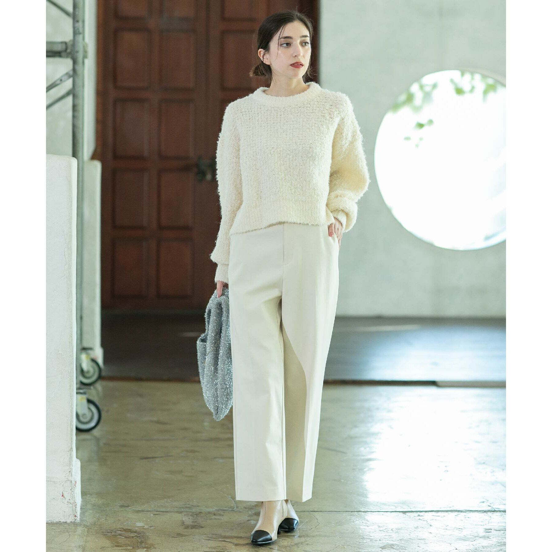 OPAQUE.CLIP「《SS-LLsize》着丈が選べる！裏起毛ストレッチワイドパンツ【蓄熱素材/洗濯機洗い可】」|その他|