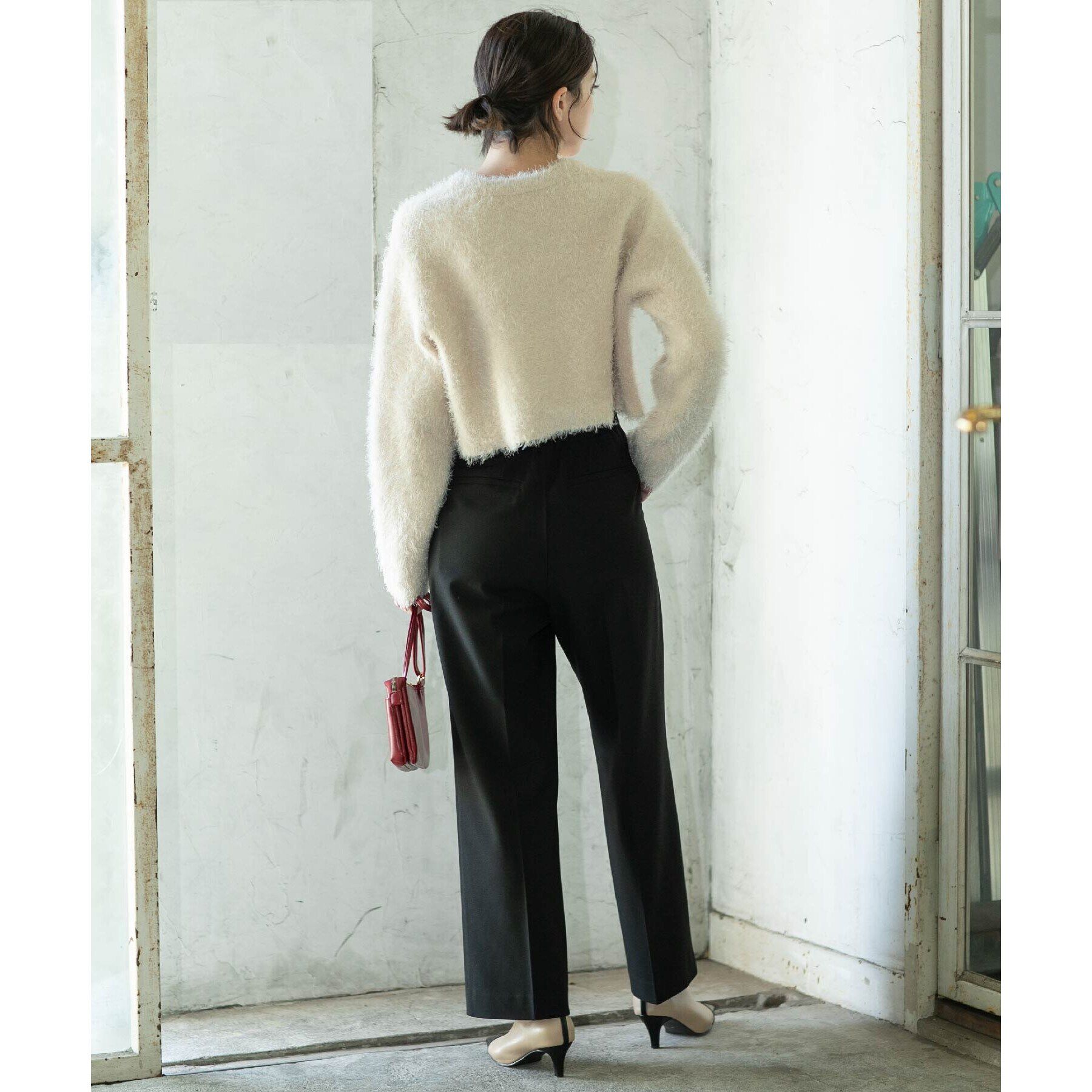 OPAQUE.CLIP「《SS-LLsize》着丈が選べる！裏起毛ストレッチワイドパンツ【蓄熱素材/洗濯機洗い可】」|その他|