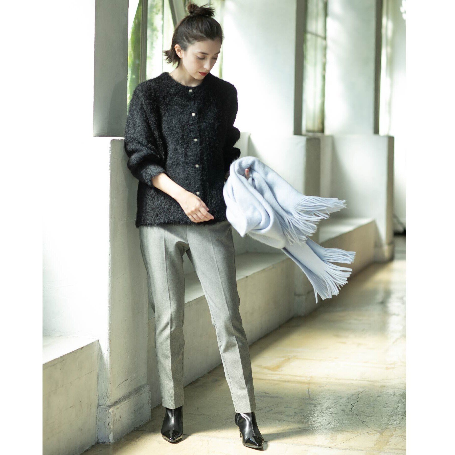 OPAQUE.CLIP「《SS-LLsize》着丈が選べる！裏起毛ストレッチスティックパンツ【蓄熱素材/洗濯機洗い可】」|その他|