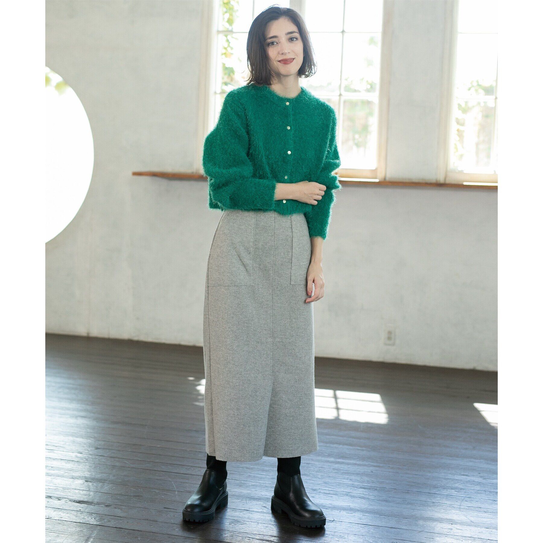 OPAQUE.CLIP「《S-LLsize/7color》ウールライクストレッチタイトスカート【洗濯機洗い可】」|スカート|