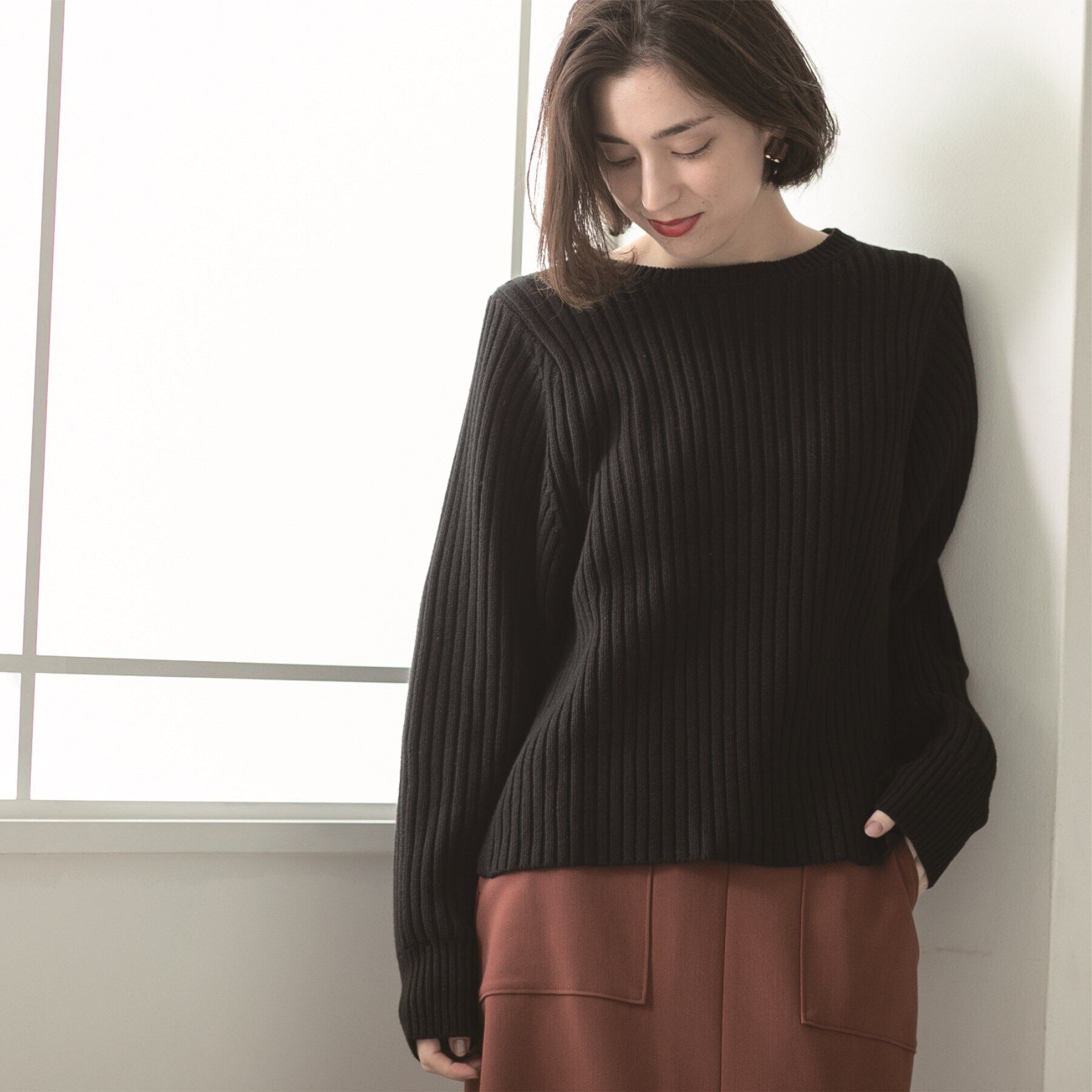 OPAQUE.CLIP「《7color》ボリュームスリーブリブニット【洗濯機洗い可】」|ニット・セーター|