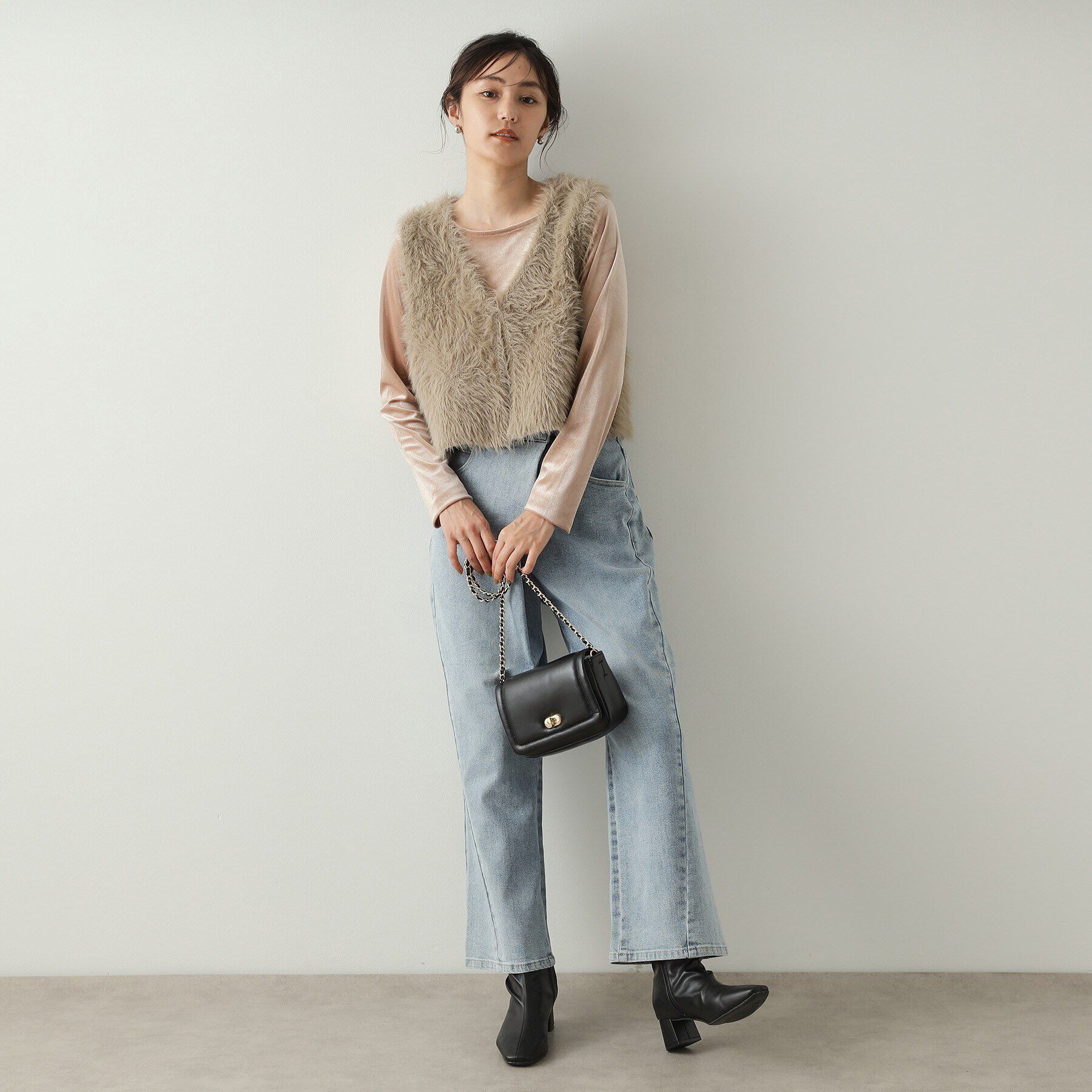 OPAQUE.CLIP「シャギーニット ショートベスト【洗濯機洗い可】」|ベスト・ジレ|