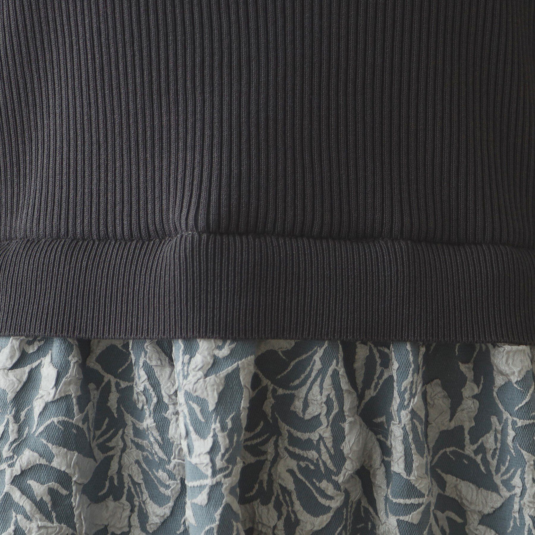 OPAQUE.CLIP「ニット&times;ジャカードドッキングワンピース【洗濯機洗い可】」|ワンピース|