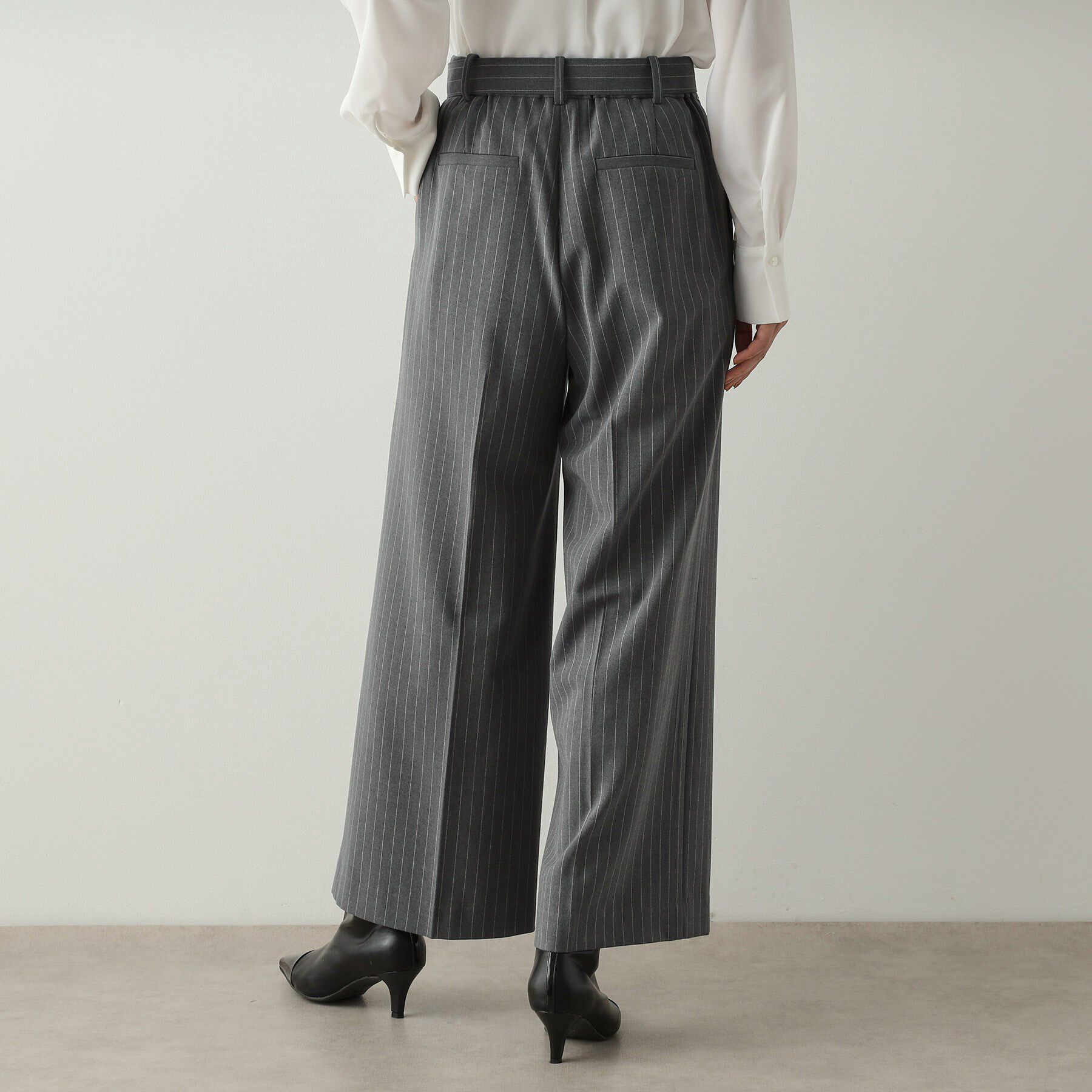 OPAQUE.CLIP「ベルト付きタックワイドパンツ/セットアップ対応【洗濯機洗い可】」|その他|