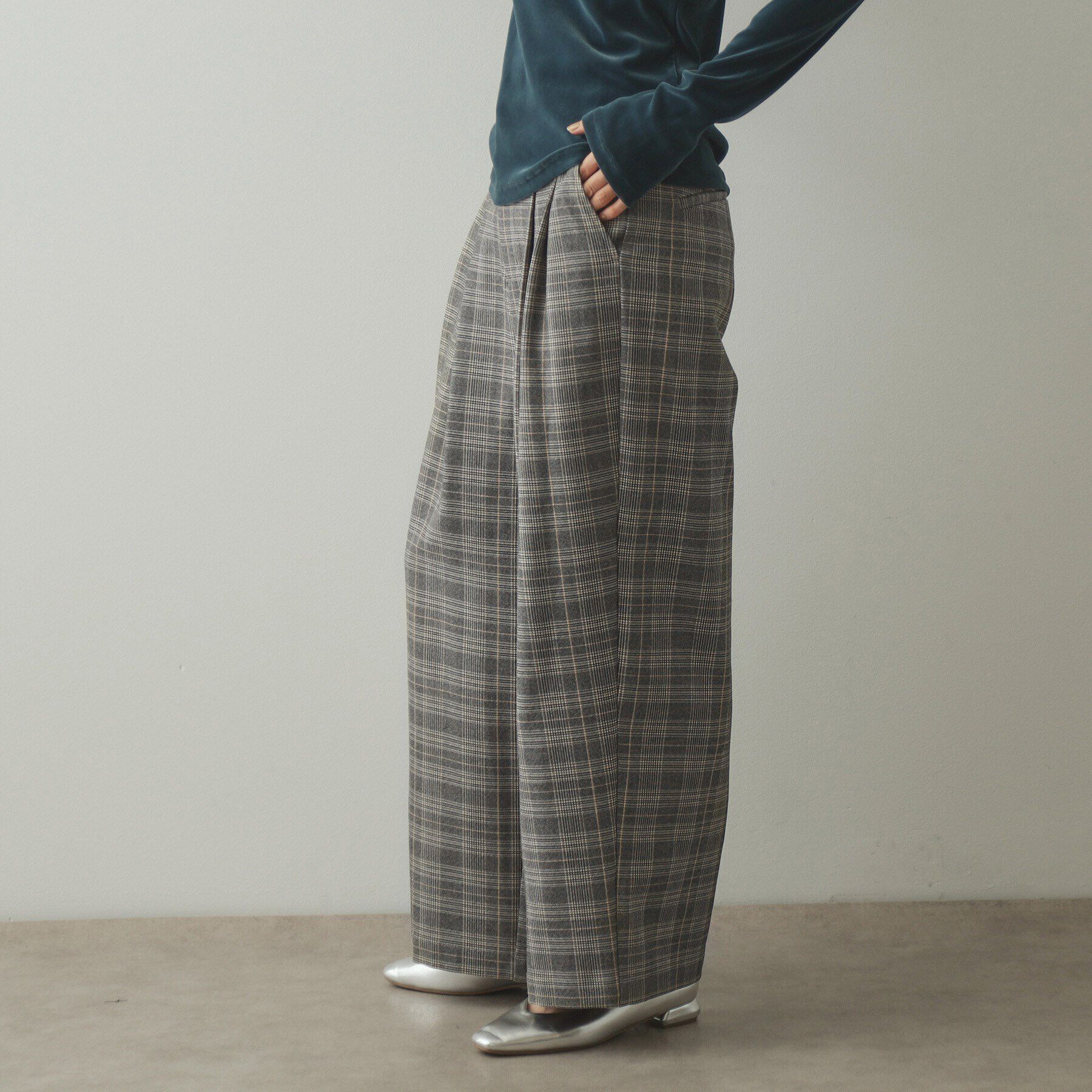 OPAQUE.CLIP「ストレッチチェックワイドパンツ【洗濯機洗い可】」|その他|