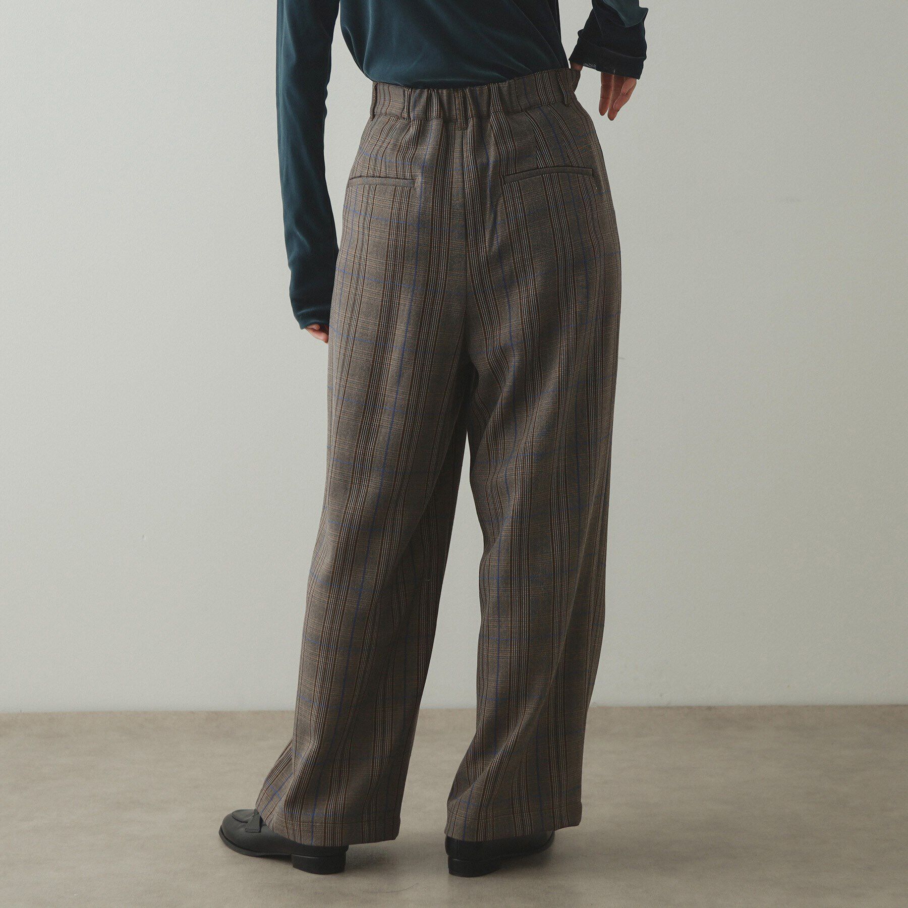 OPAQUE.CLIP「ストレッチチェックワイドパンツ【洗濯機洗い可】」|その他|