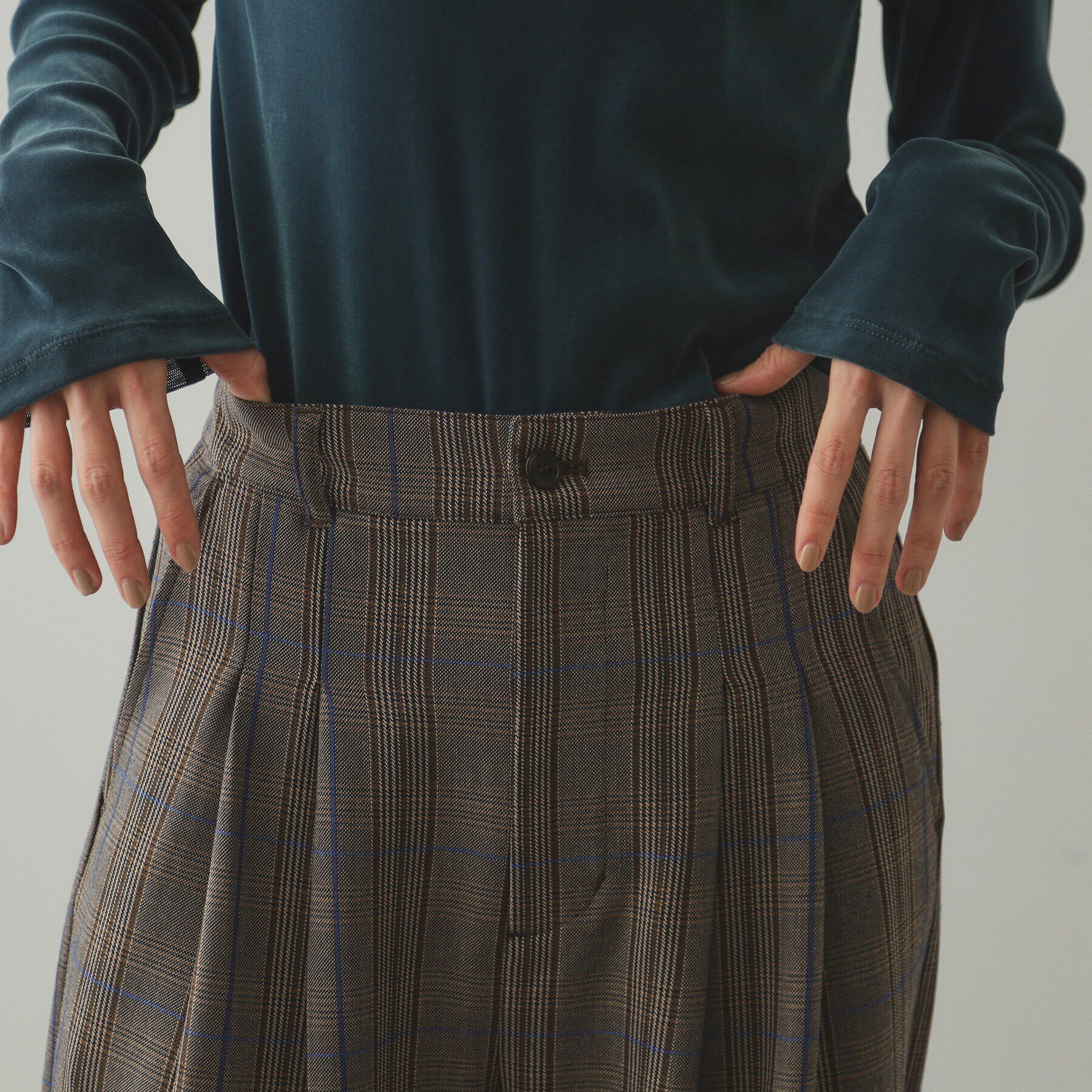 OPAQUE.CLIP「ストレッチチェックワイドパンツ【洗濯機洗い可】」|その他|