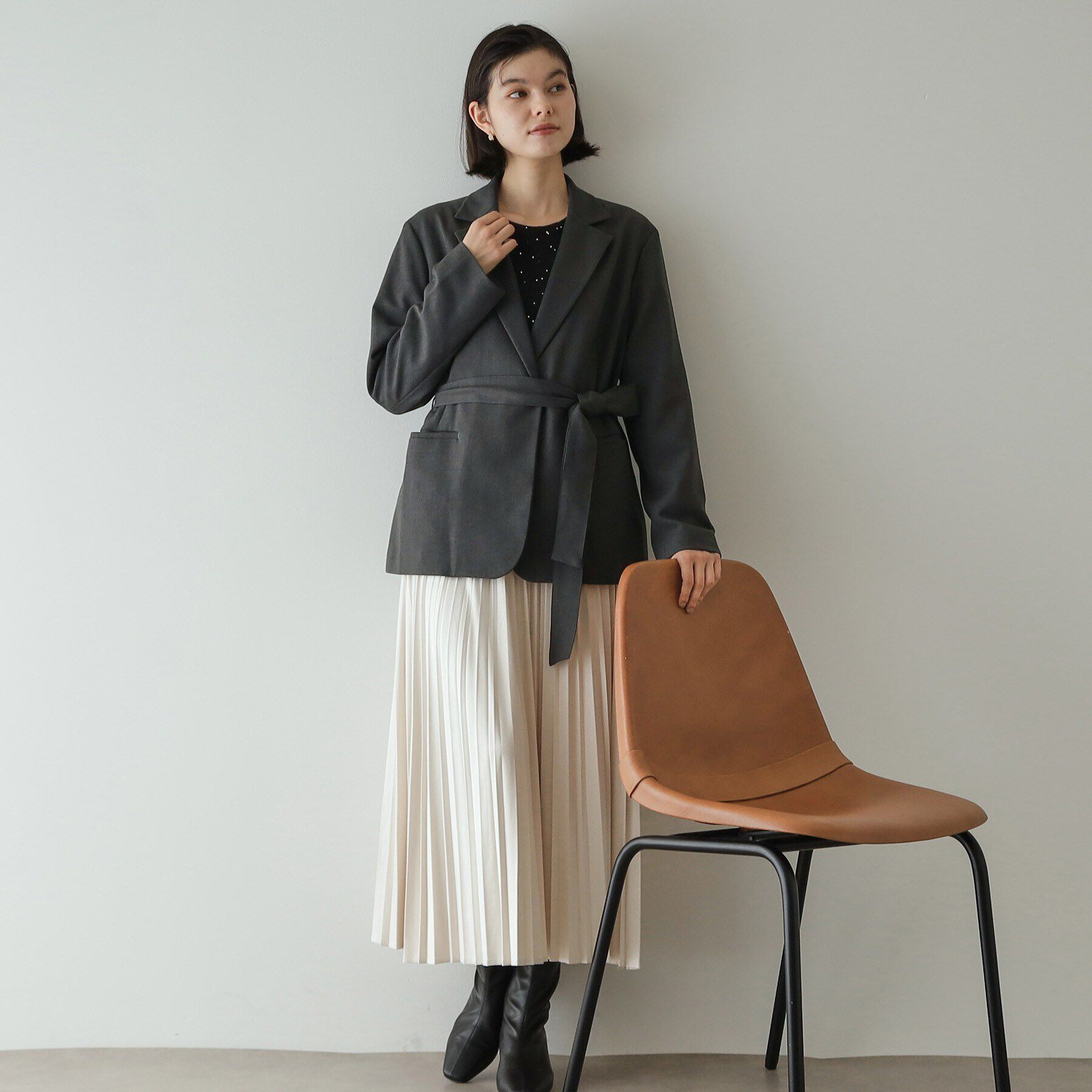 OPAQUE.CLIP「ウエストベルト テーラードジャケット【洗濯機洗い可】」|テーラードジャケット|