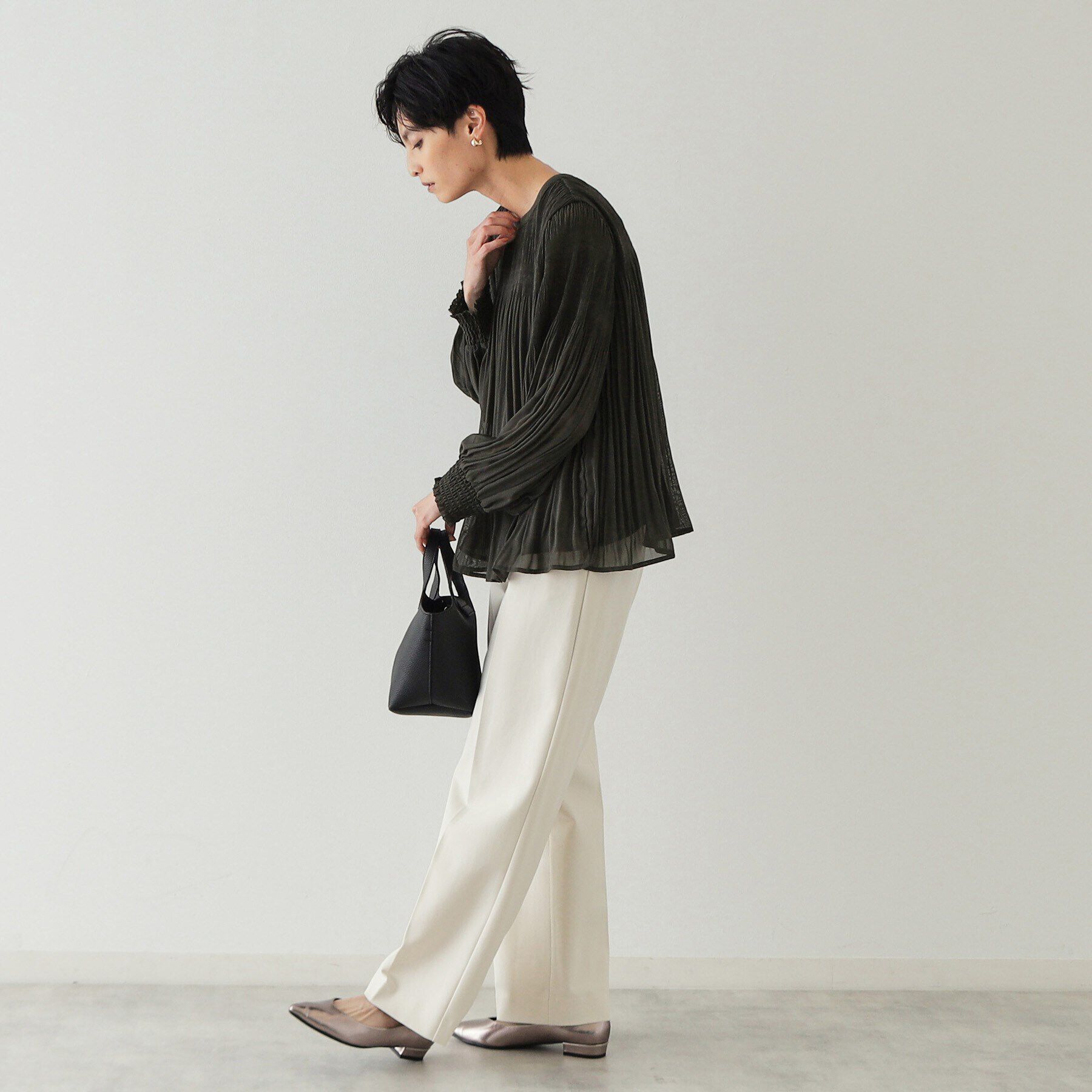 OPAQUE.CLIP「マジョリカブリーツブラウス【洗濯機洗い可】」|シャツ・ブラウス|