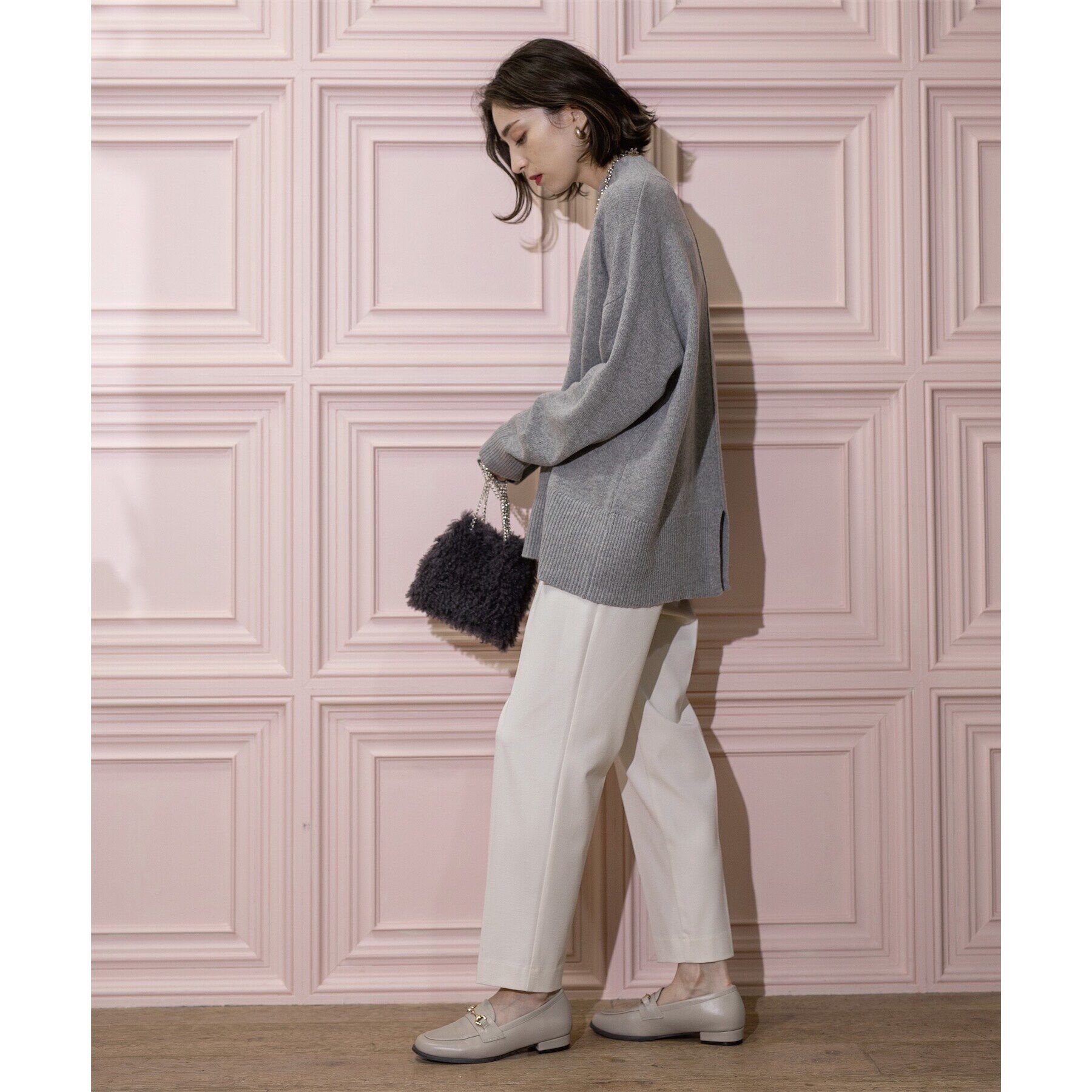 OPAQUE.CLIP「ミドルゲージハイネックニット／FILIVIVI・フィルビビ【洗える】」|ニット・セーター|