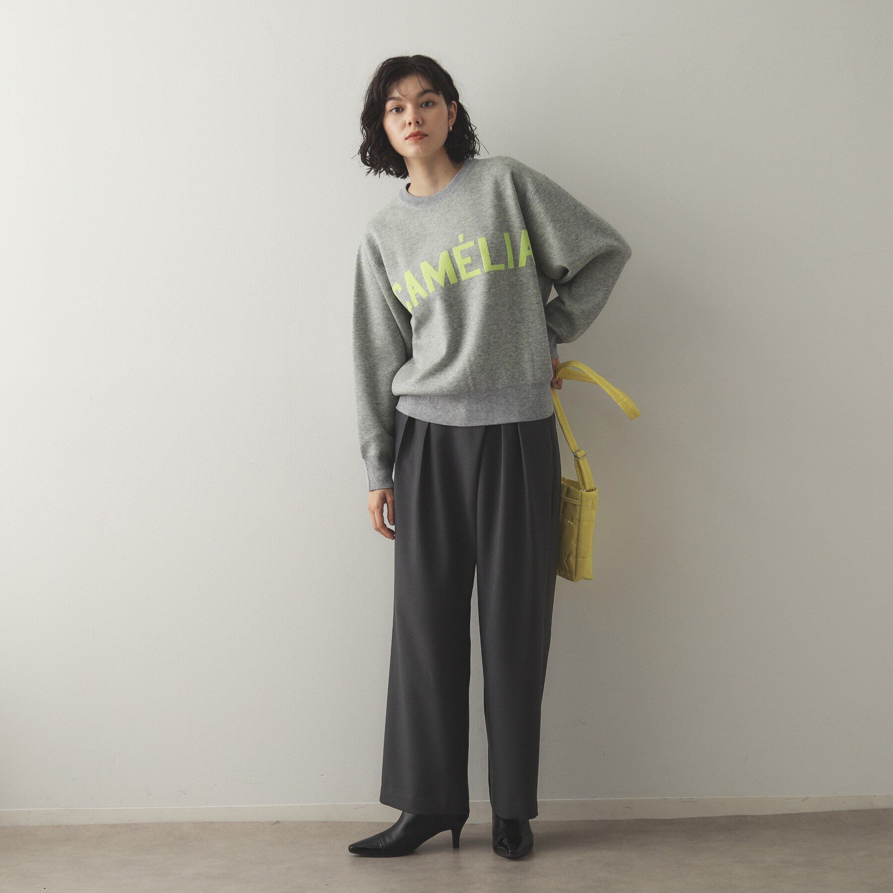 OPAQUE.CLIP「モールロゴジャカードニット【洗える】」|ニット・セーター|