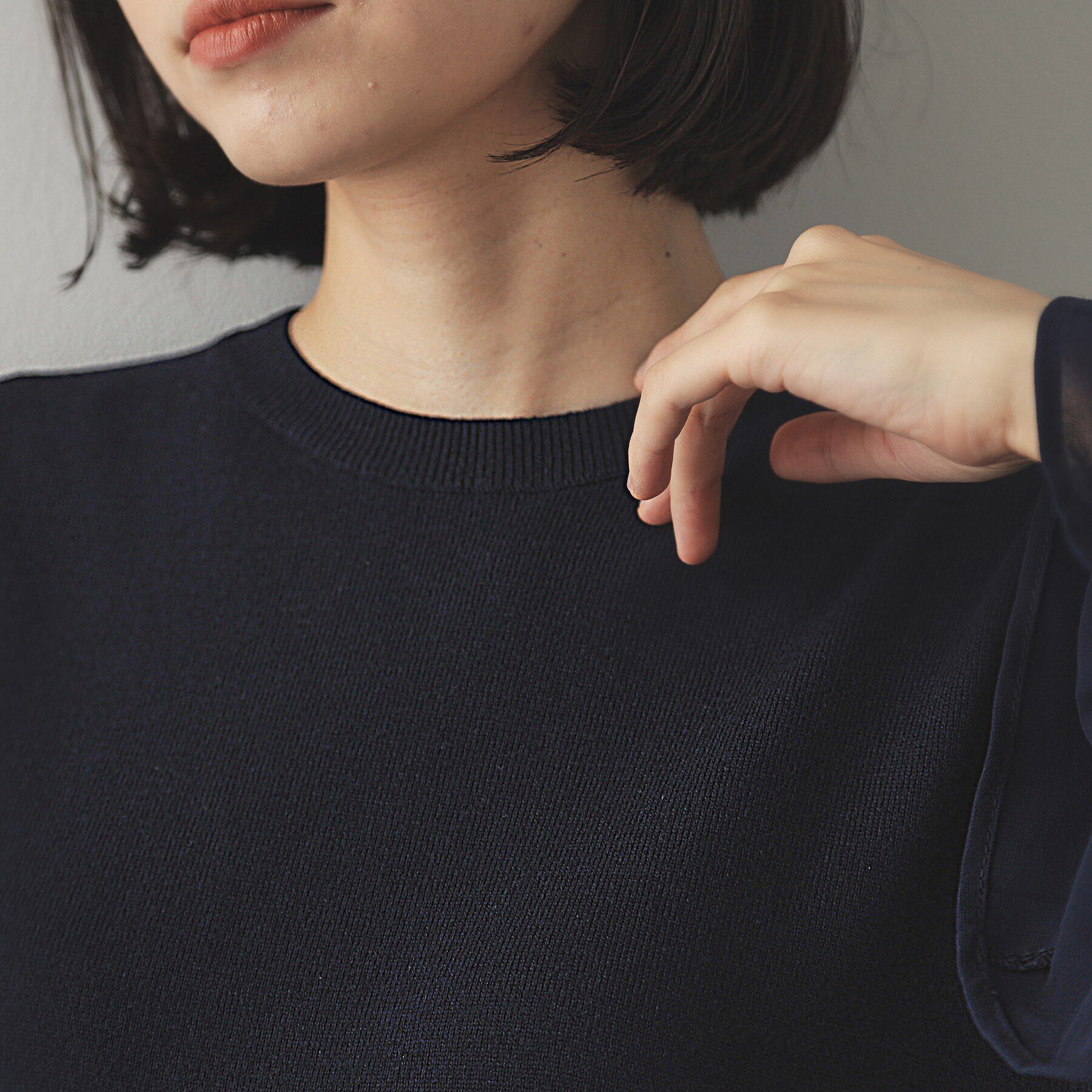 OPAQUE.CLIP「フレアスリーブニットワンピース【洗濯機洗い可】」|ワンピース|