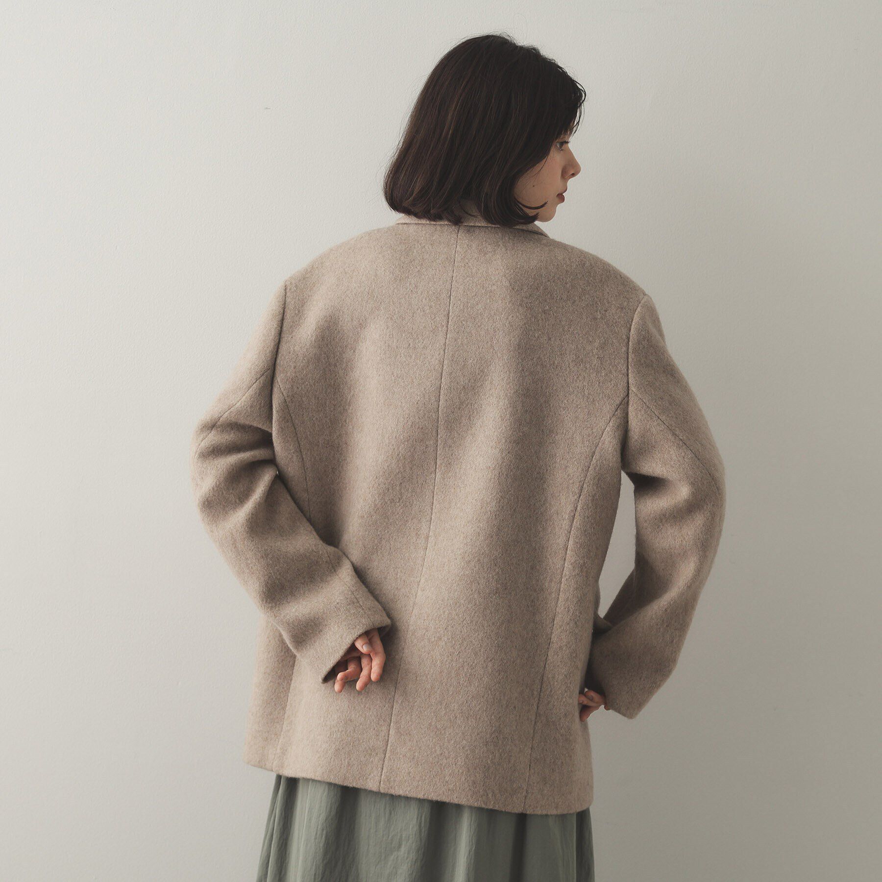OPAQUE.CLIP「《Oggi掲載》シャギーウール混 テーラードコート」|チェスターコート|