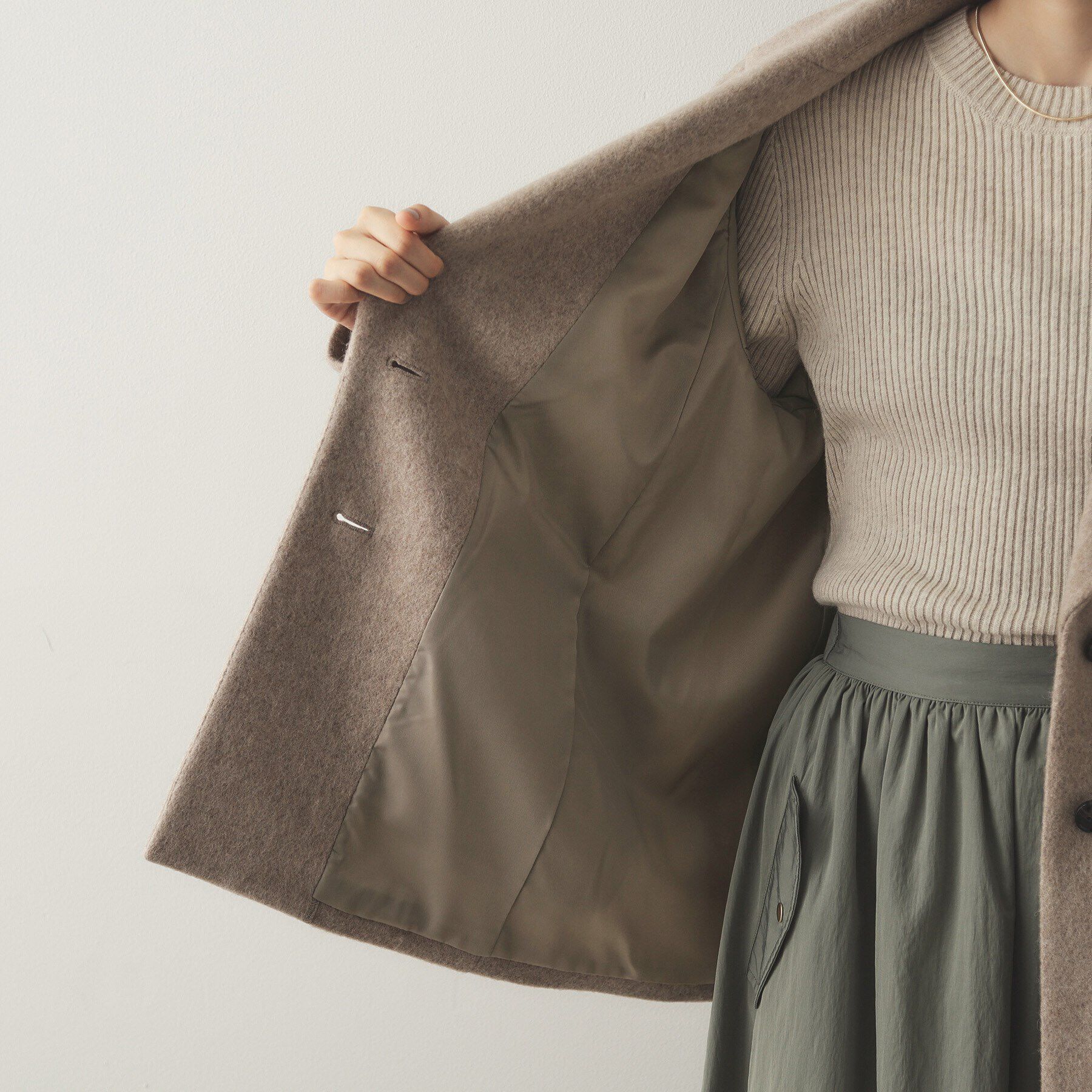 OPAQUE.CLIP「《Oggi掲載》シャギーウール混 テーラードコート」|チェスターコート|