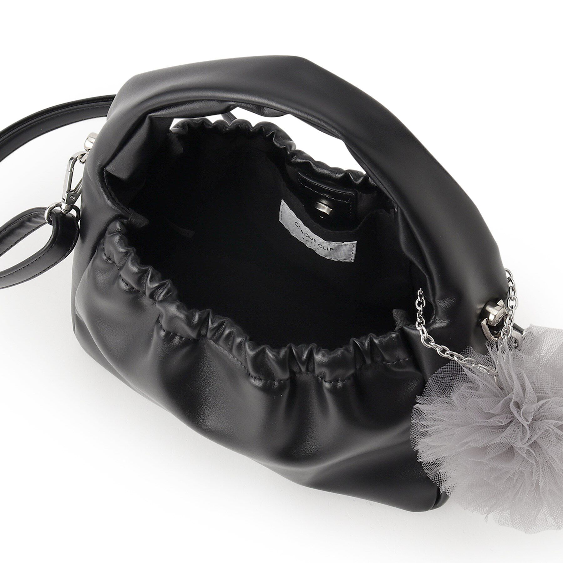 OPAQUE.CLIP「【2WAY】チュールチャーム付きミニショルダーバッグ」|ショルダー・メッセンジャー|