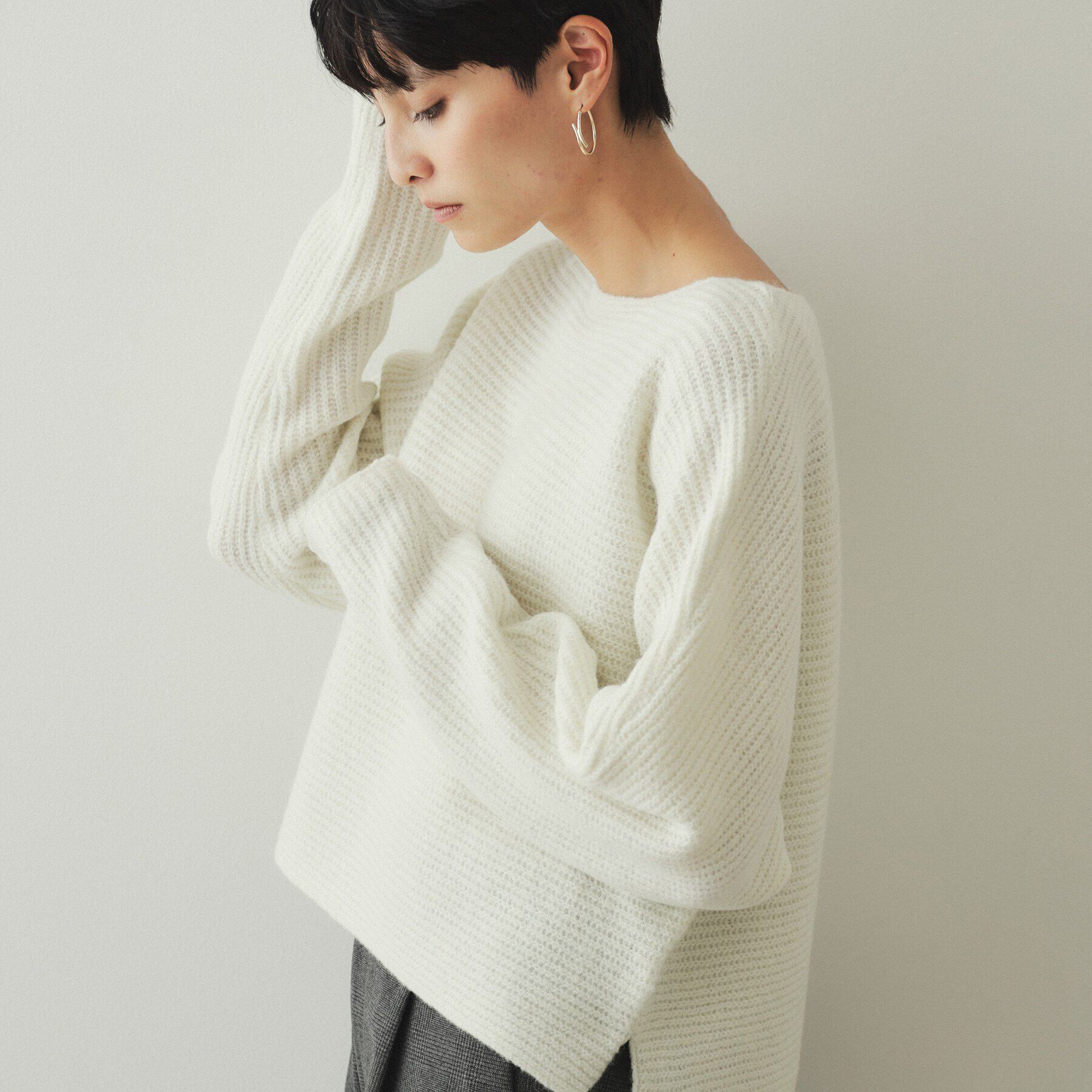 OPAQUE.CLIP「リラクシードルマンスリーブニット【洗濯機洗い可】」|ニット・セーター|