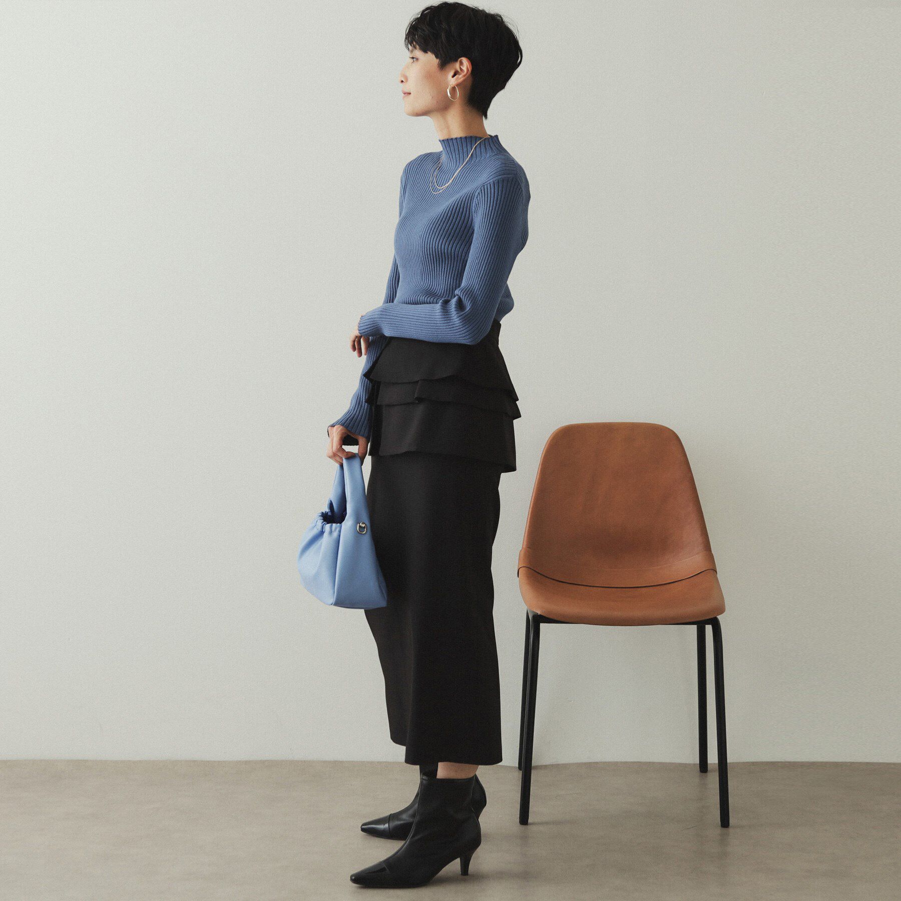 OPAQUE.CLIP「《5color/S-LLsize》もちもちハイネックリブニット【洗濯機洗い可】」|ニット・セーター|