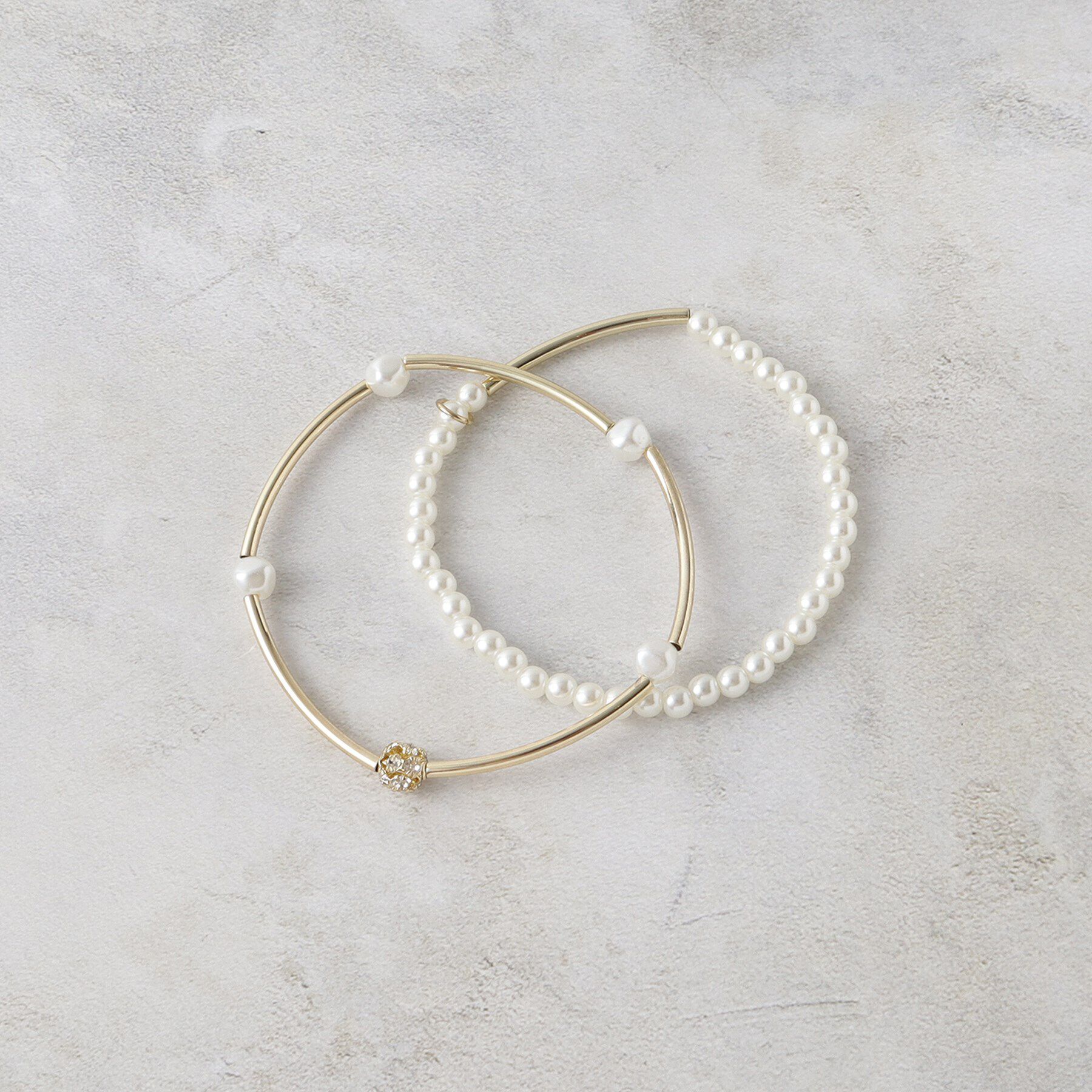 OPAQUE.CLIP「2連フェイクパールブレスレット」|ブレスレット・バングル|