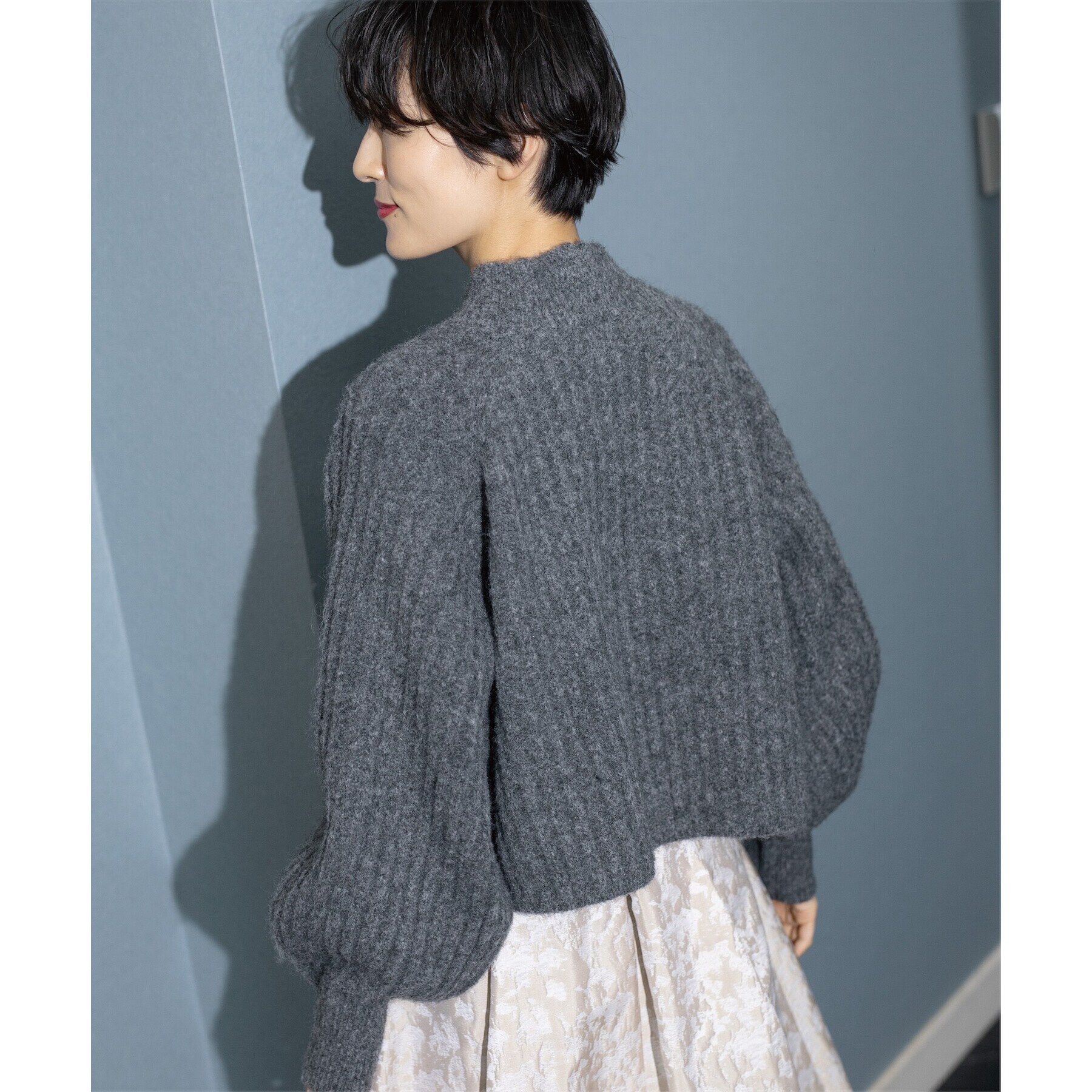 OPAQUE.CLIP「《美人百花掲載》ミドルゲージショートワイドリブニット【洗濯機洗い可】」|ニット・セーター|
