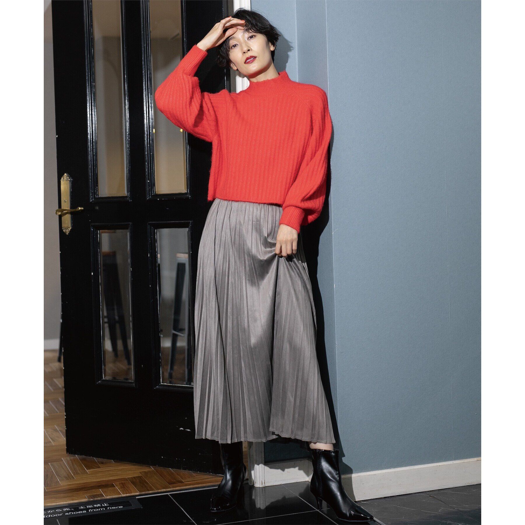 OPAQUE.CLIP「《美人百花掲載》ミドルゲージショートワイドリブニット【洗濯機洗い可】」|ニット・セーター|