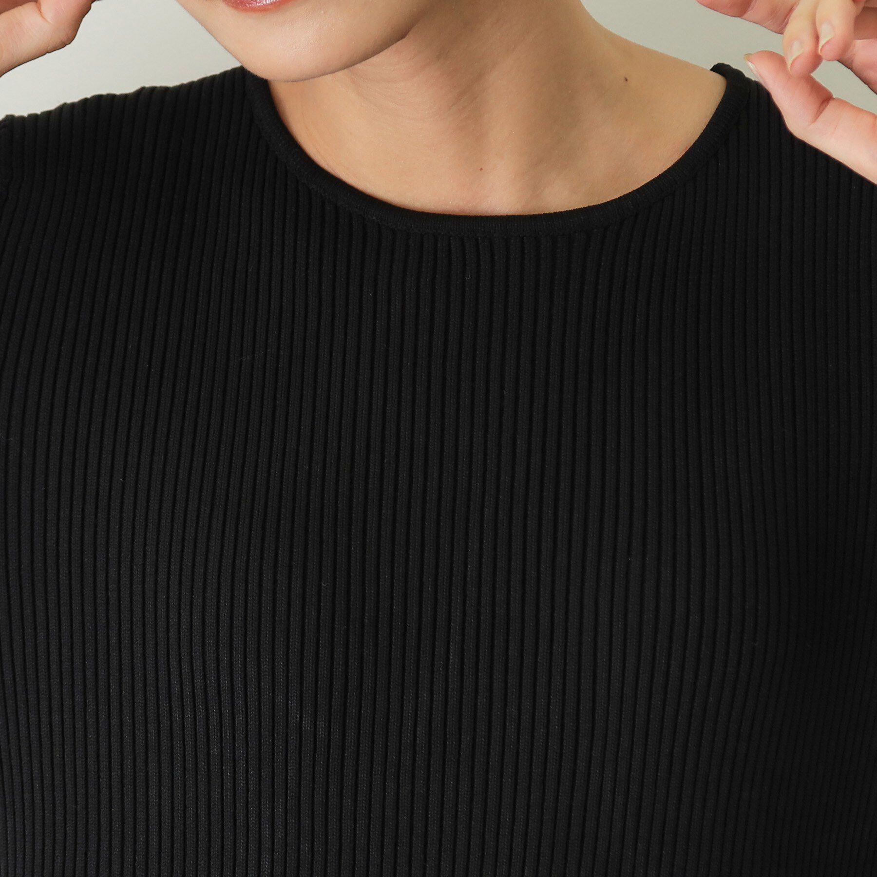 OPAQUE.CLIP「シームレスニット&times;フハクドッキングワンピース【洗濯機洗い可】」|ワンピース|