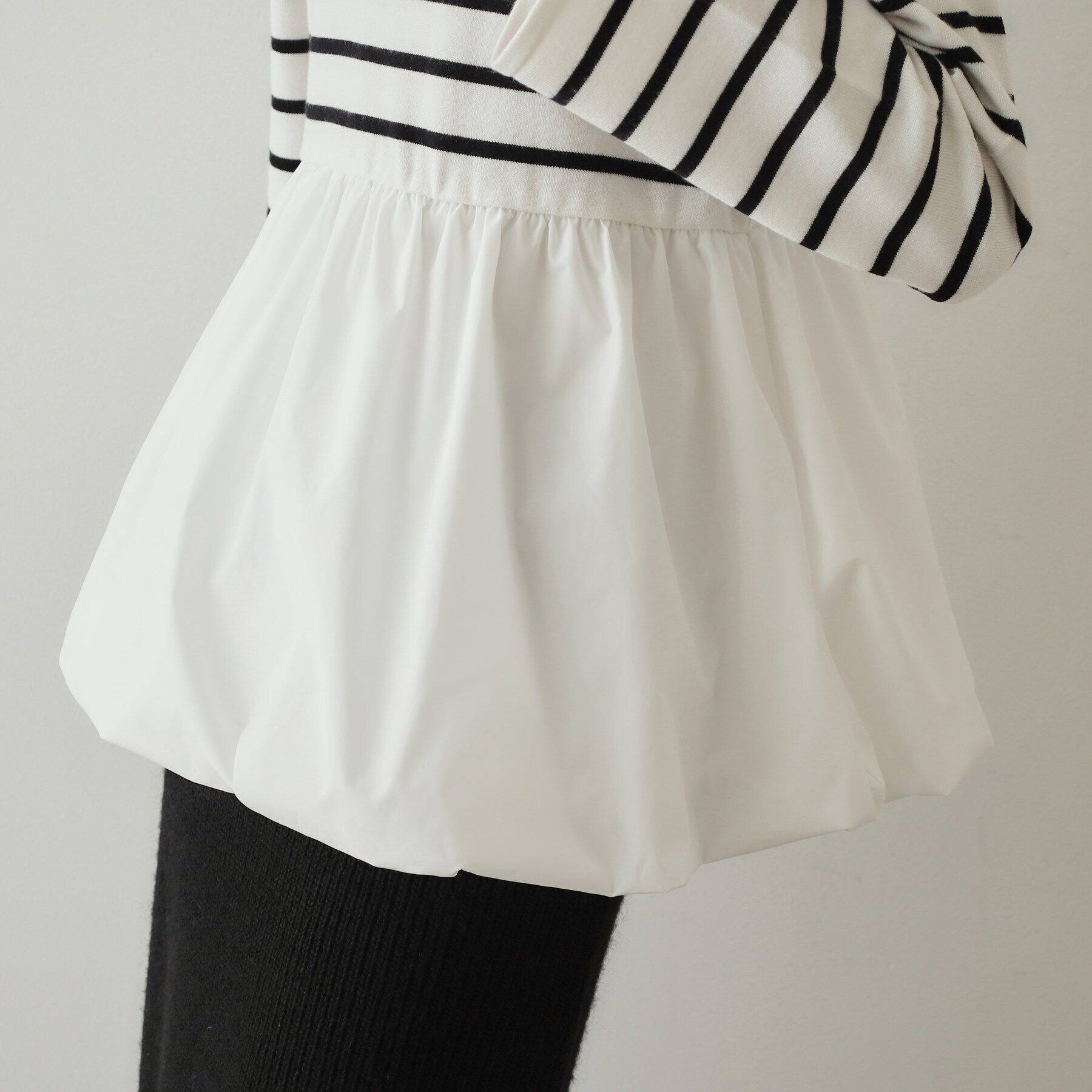 OPAQUE.CLIP「バルーンドッキングペプラムニット【洗濯機洗い可】」|Tシャツ・カットソー|