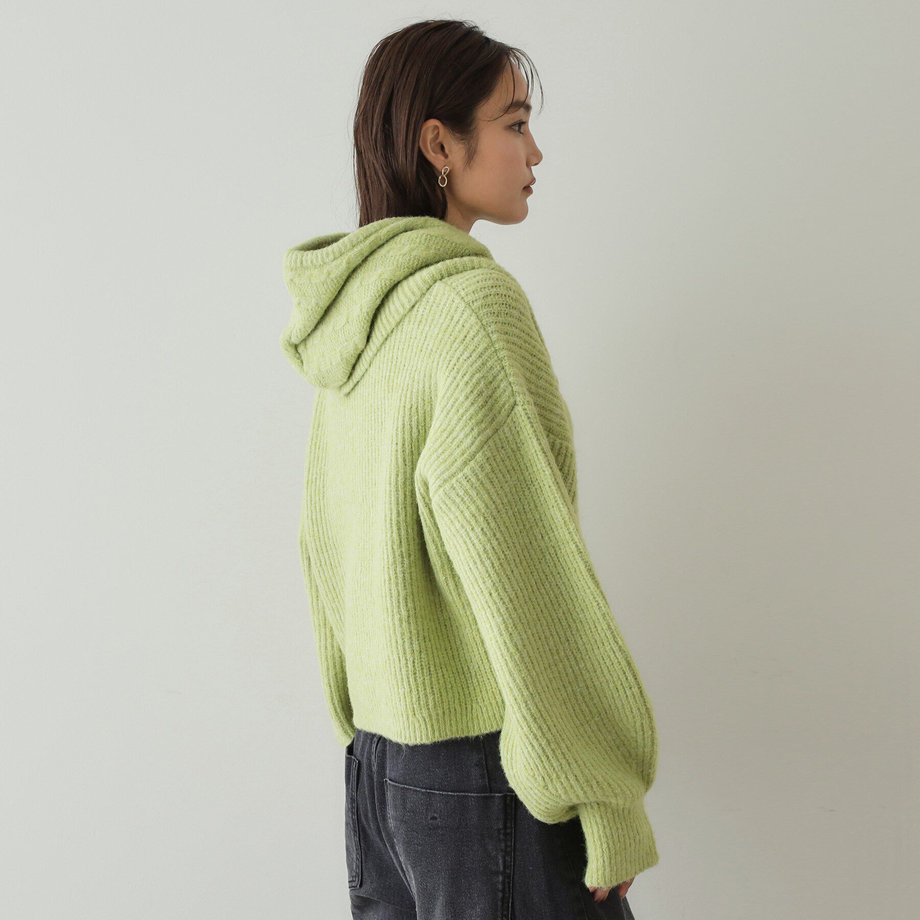 OPAQUE.CLIP「《ツインセット》バラクラバ&times;ハイネックショートニット【洗える】」|ニット・セーター|