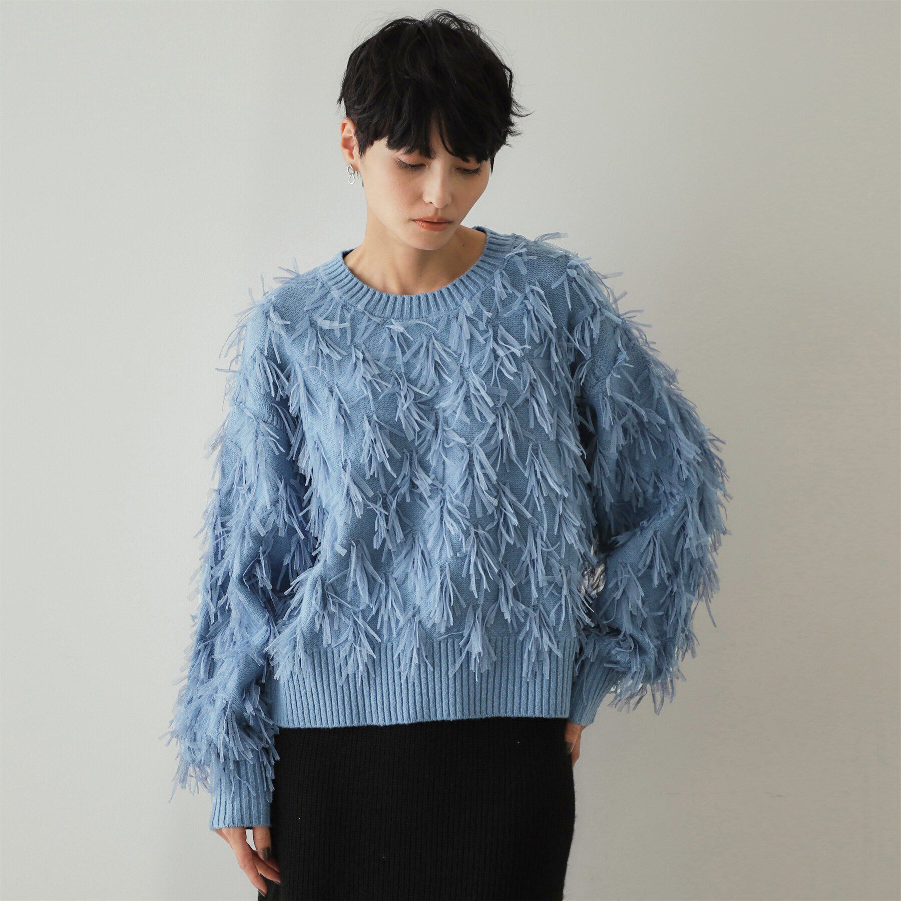 OPAQUE.CLIP「チュールテープヤーンニット【洗濯機洗い可】」|ニット・セーター|