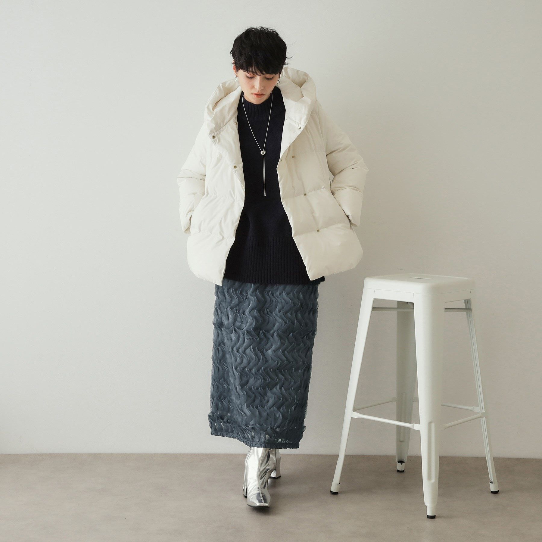 OPAQUE.CLIP「チュールフリルナロースカート【洗える】」|スカート|