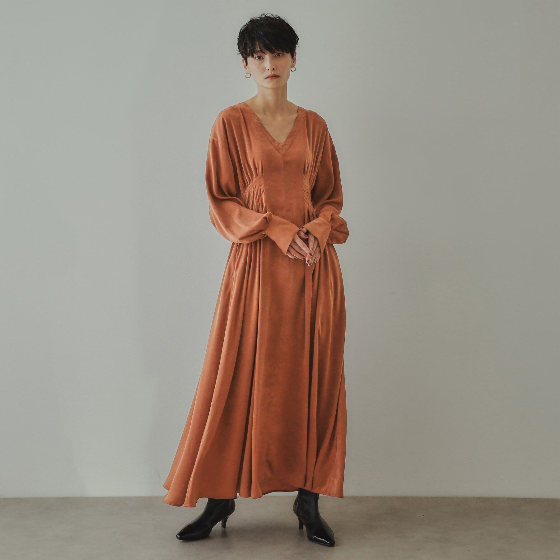 OPAQUE.CLIP「【大草直子さんコラボ】ウエストタックワンピース」|ワンピース|