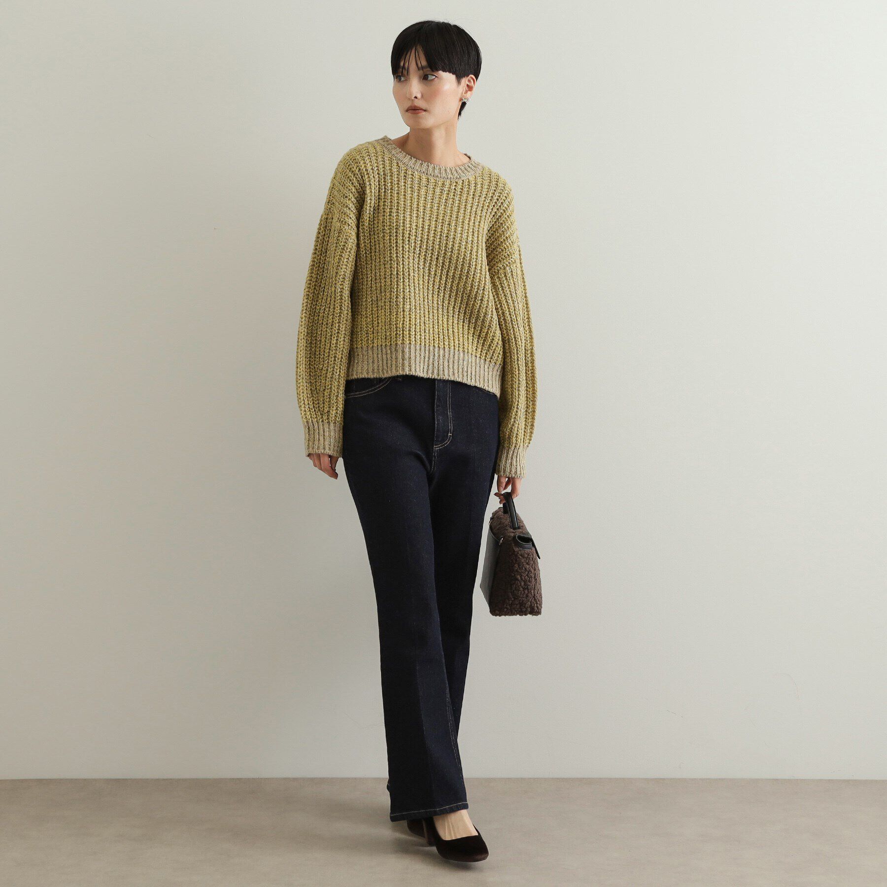 OPAQUE.CLIP「カラーMIXミドルゲージニット【洗濯機洗い可】」|ニット・セーター|