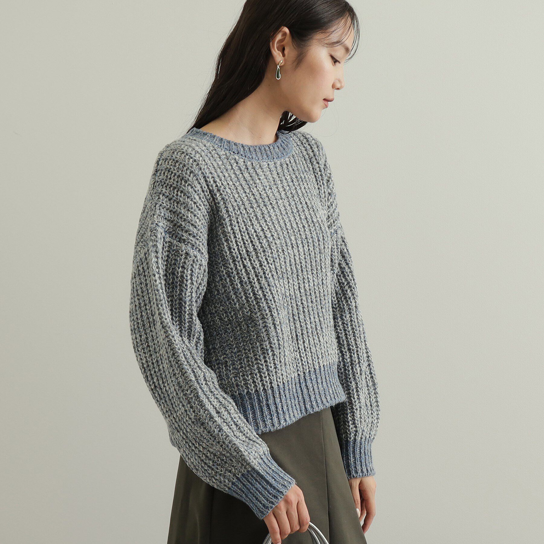 OPAQUE.CLIP「カラーMIXミドルゲージニット【洗濯機洗い可】」|ニット・セーター|