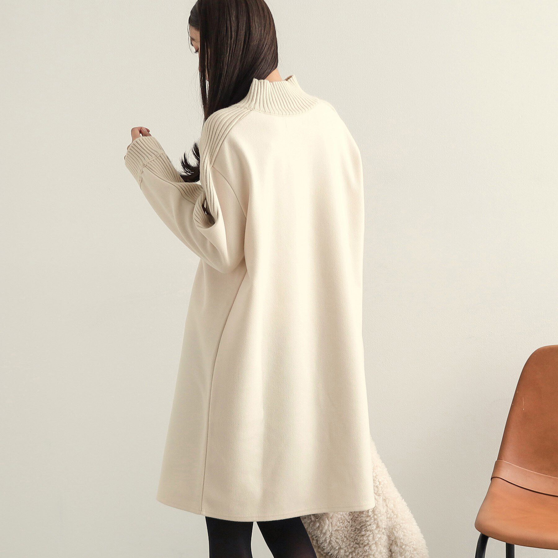 OPAQUE.CLIP「ウールライクメルトンミディワンピース【洗濯機洗い可】」|ワンピース|