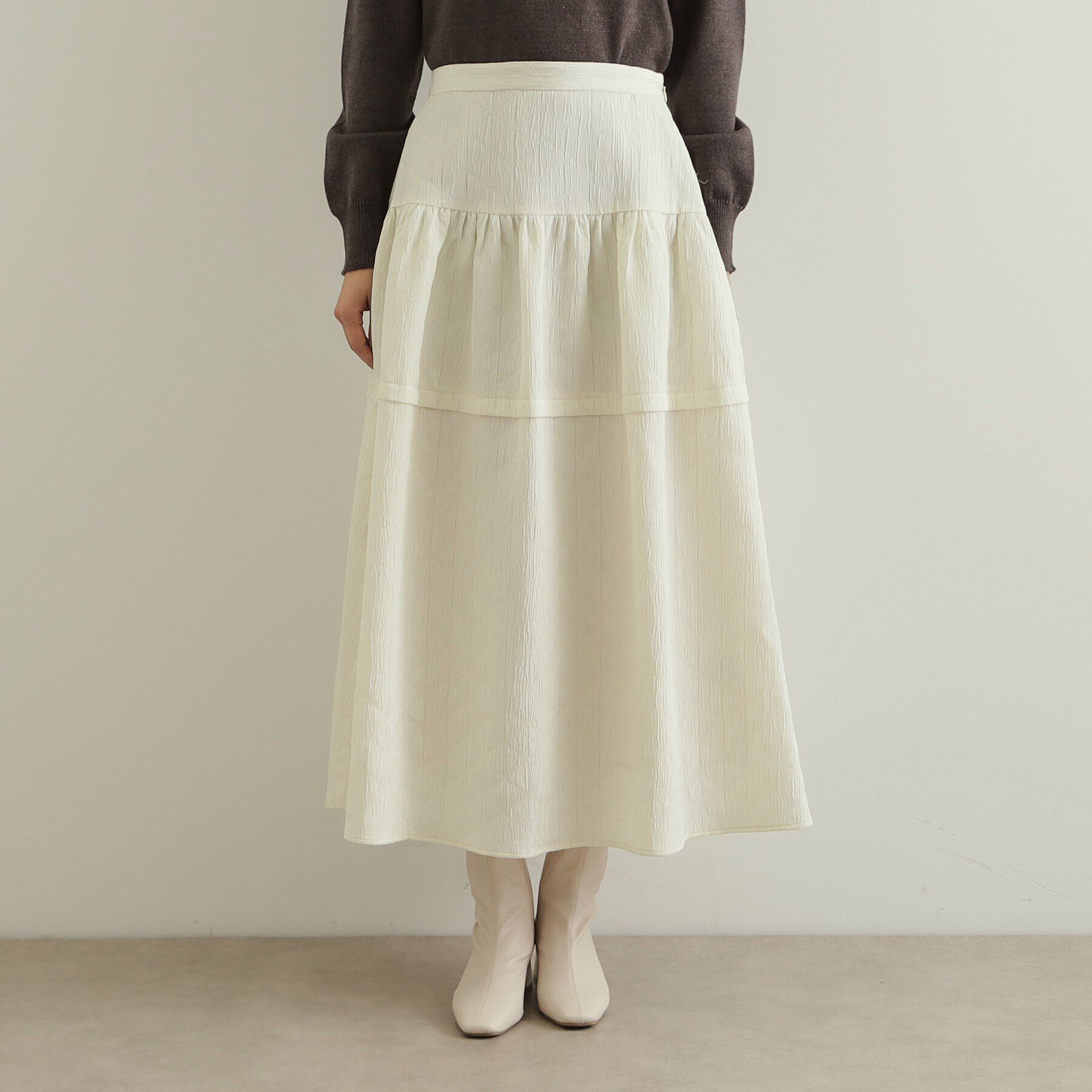 OPAQUE.CLIP「キルティングフレアスカート【洗える】」|スカート|