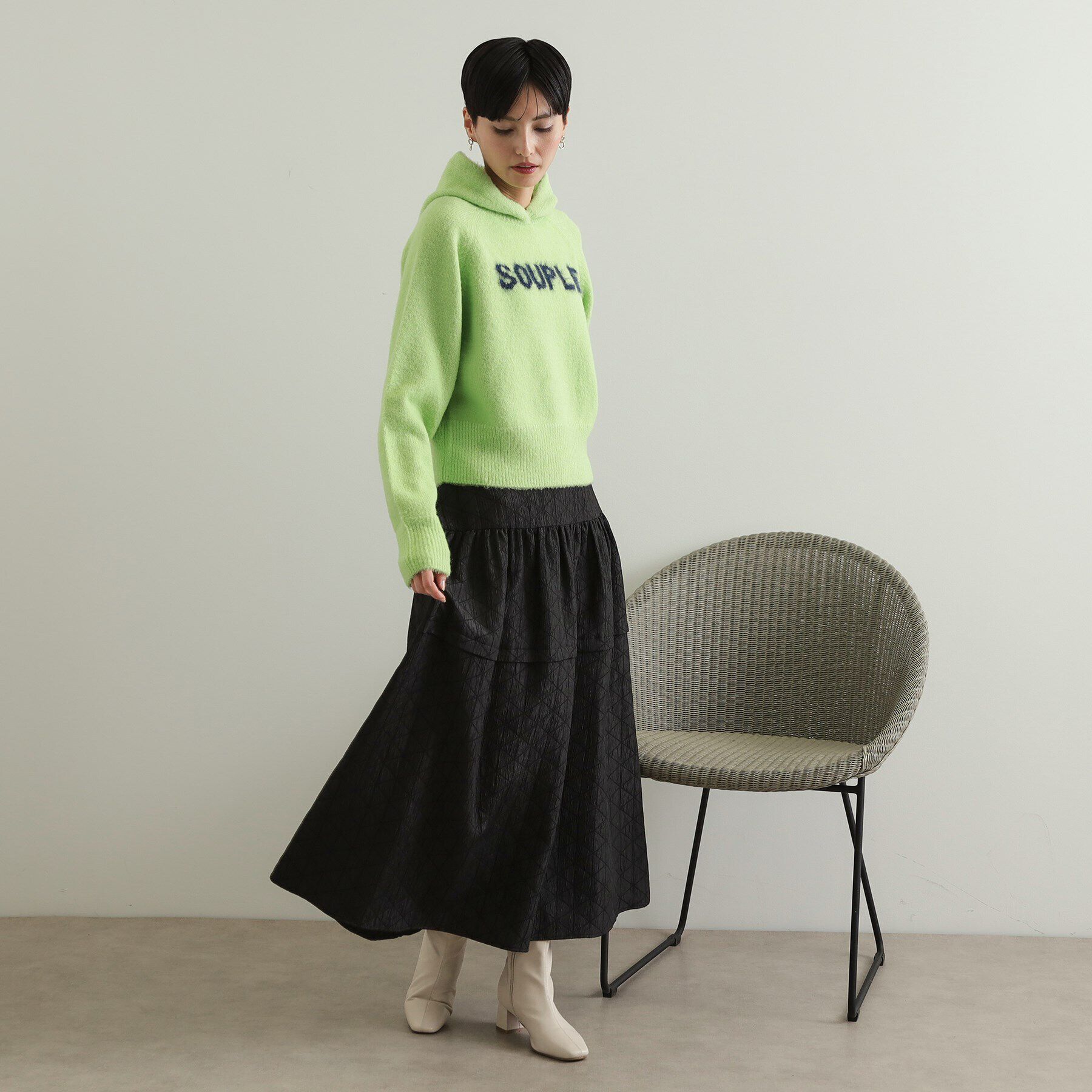 OPAQUE.CLIP「キルティングフレアスカート【洗える】」|スカート|