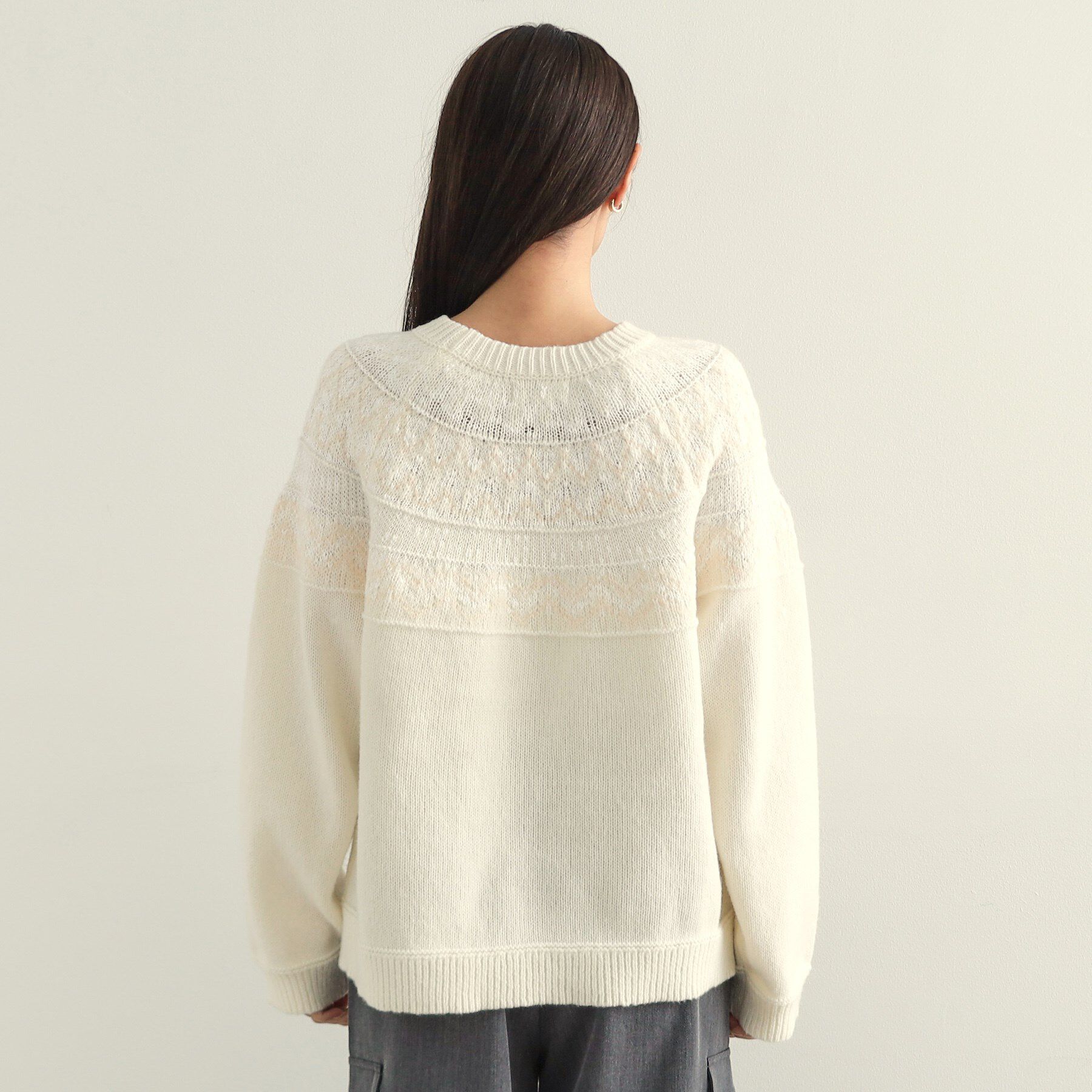 OPAQUE.CLIP「フェアアイル柄ニット【洗濯機洗い可】」|ニット・セーター|