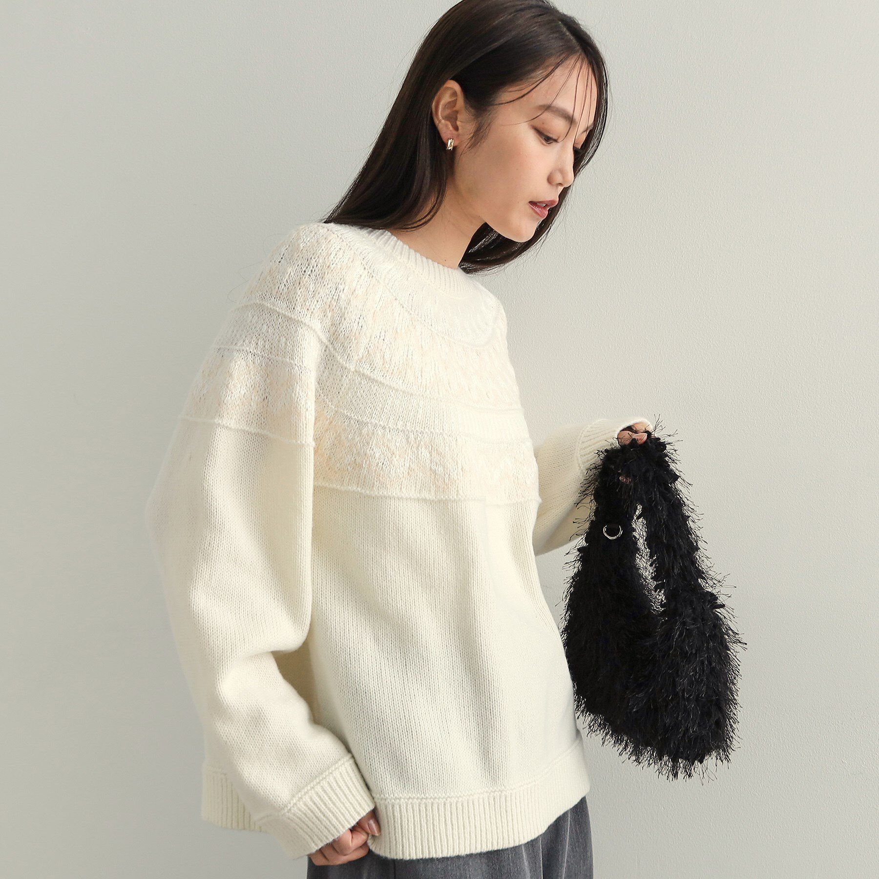 OPAQUE.CLIP「フェアアイル柄ニット【洗濯機洗い可】」|ニット・セーター|