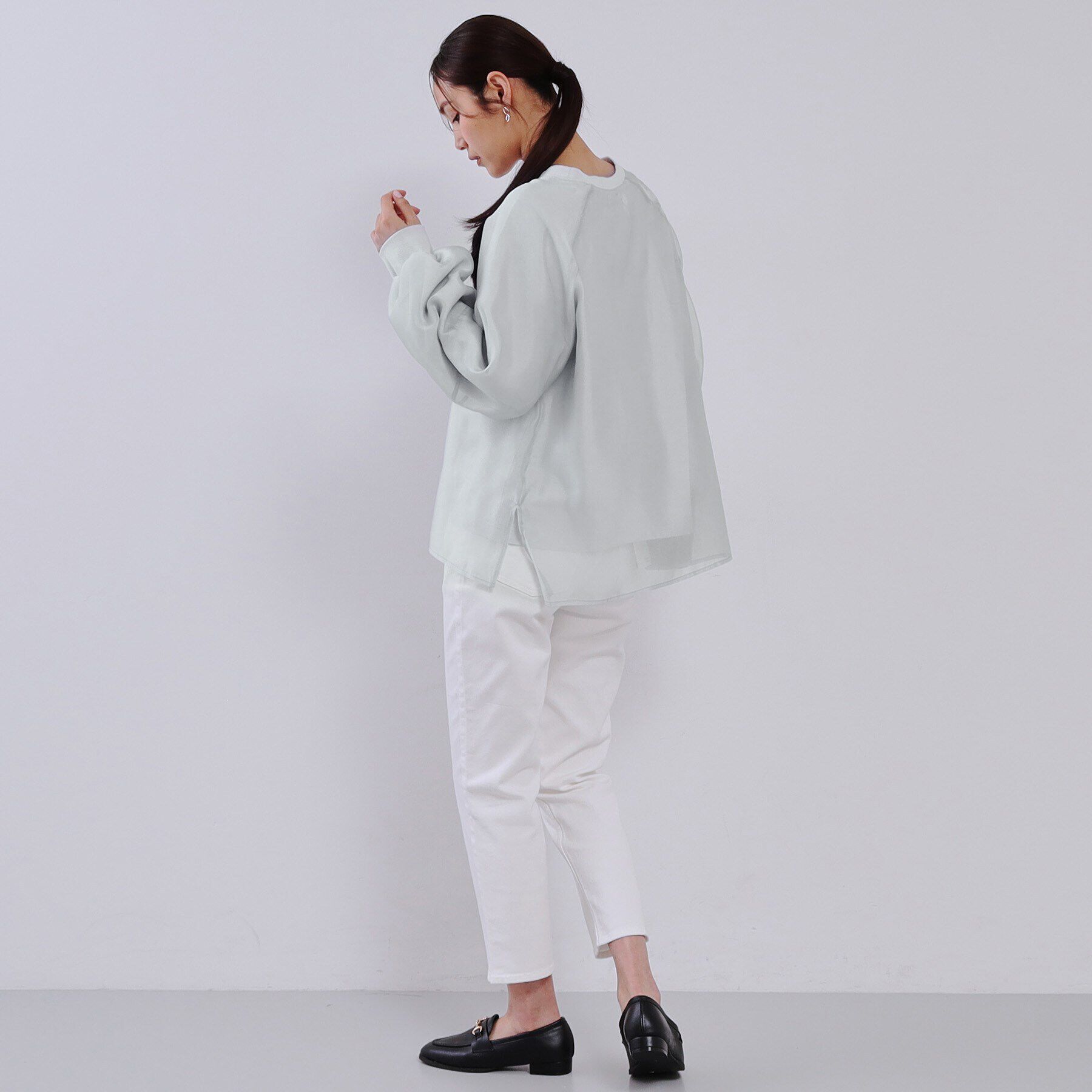 OPAQUE.CLIP「シアーレイヤード裏毛プルオーバー【洗濯機洗い可】」|Tシャツ・カットソー|