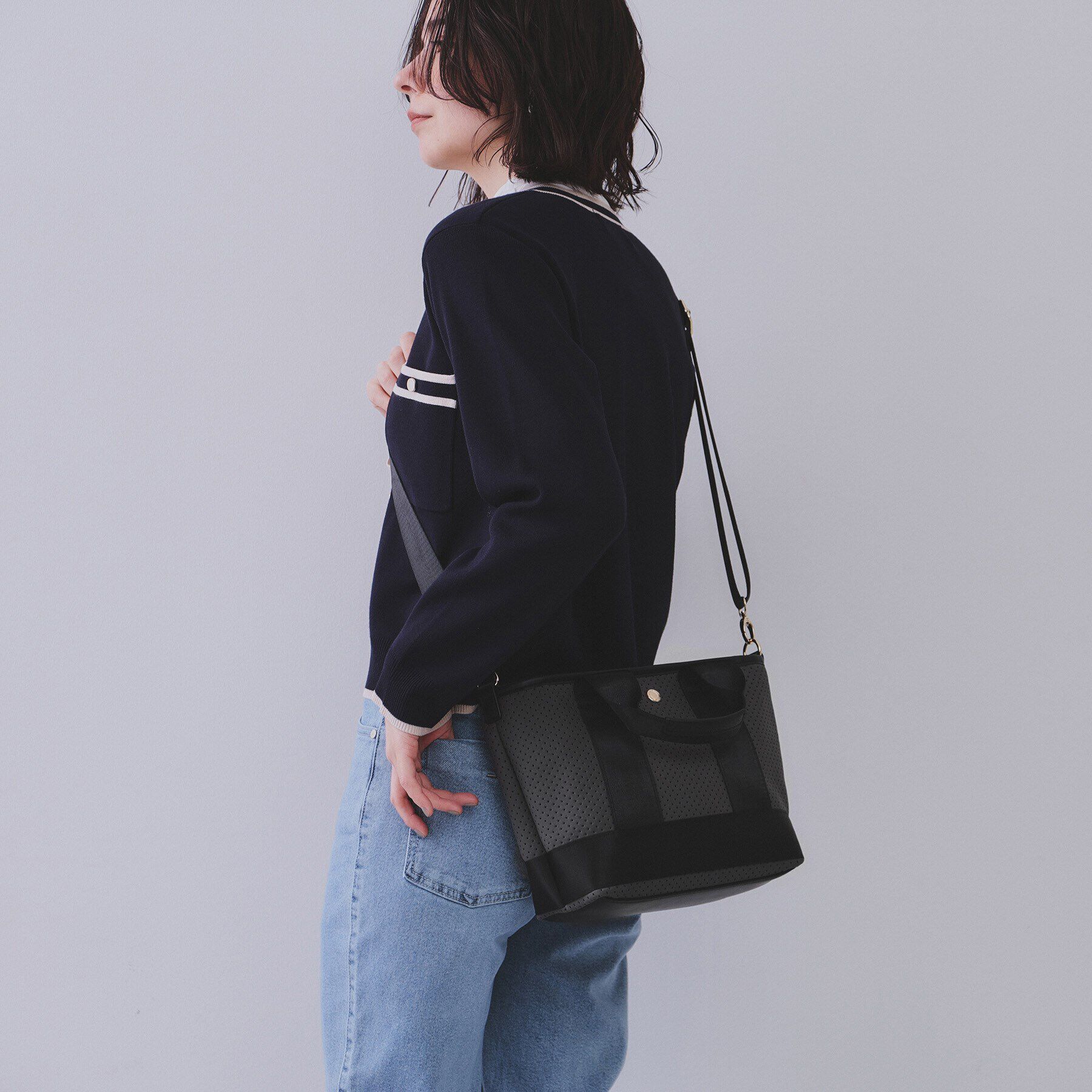 OPAQUE.CLIP「【2WAY】ダイバーコンビミドルショルダーバッグ」|ショルダー・メッセンジャー|チャコールグレー(5
