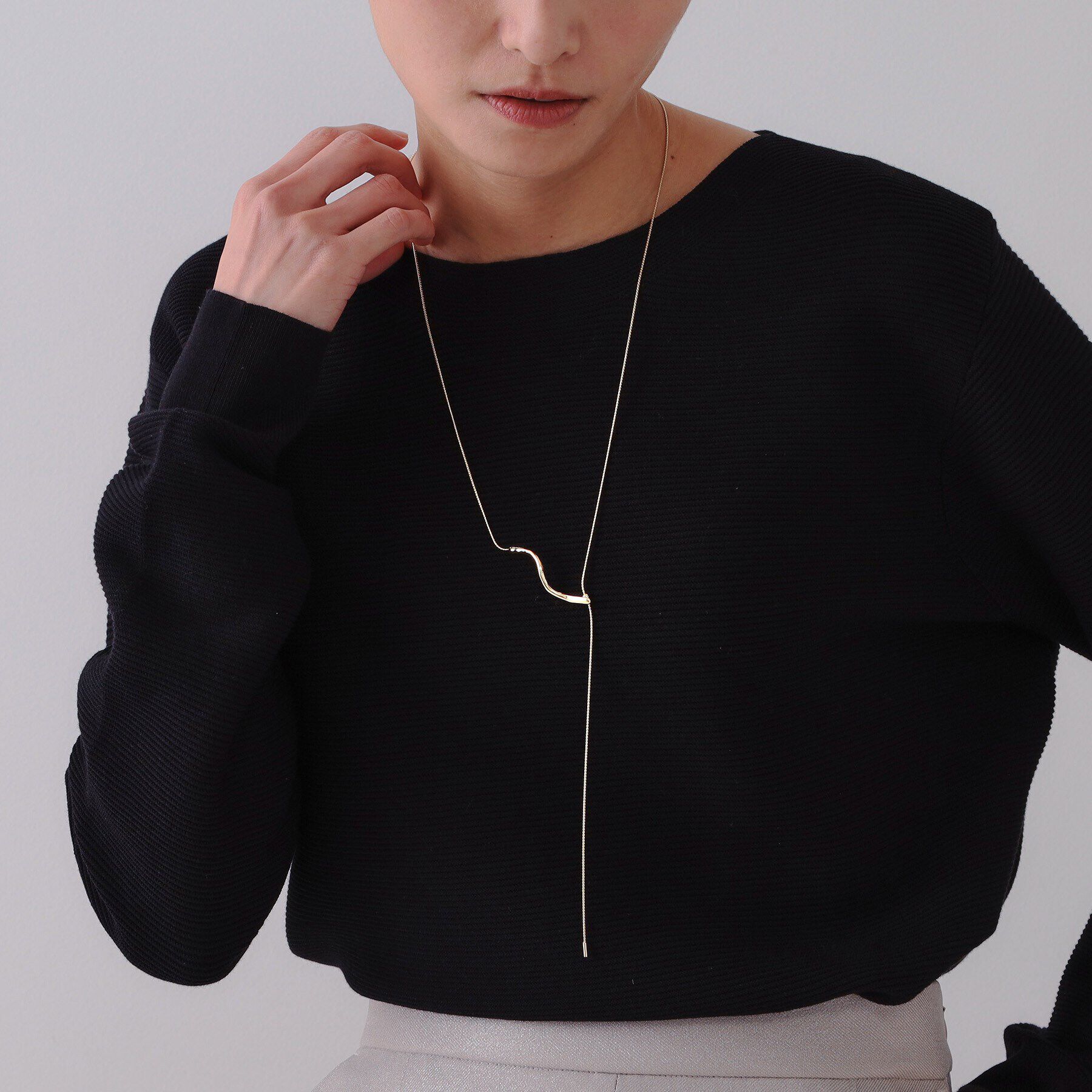 OPAQUE.CLIP「ねじりメタルスライドネックレス」|ネックレス|