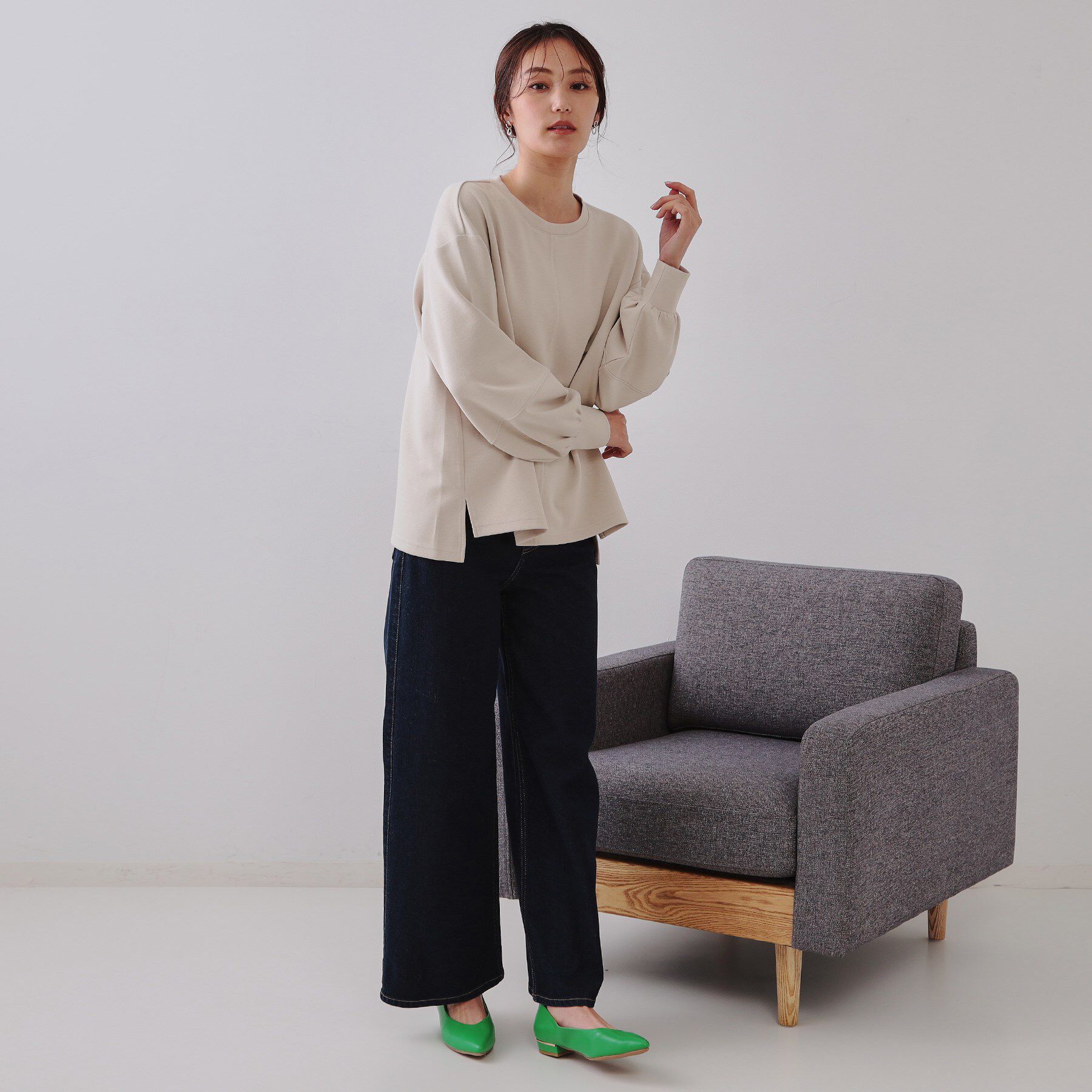 OPAQUE.CLIP「ボリュームスリーブトップス【洗濯機洗い可】」|Tシャツ・カットソー|