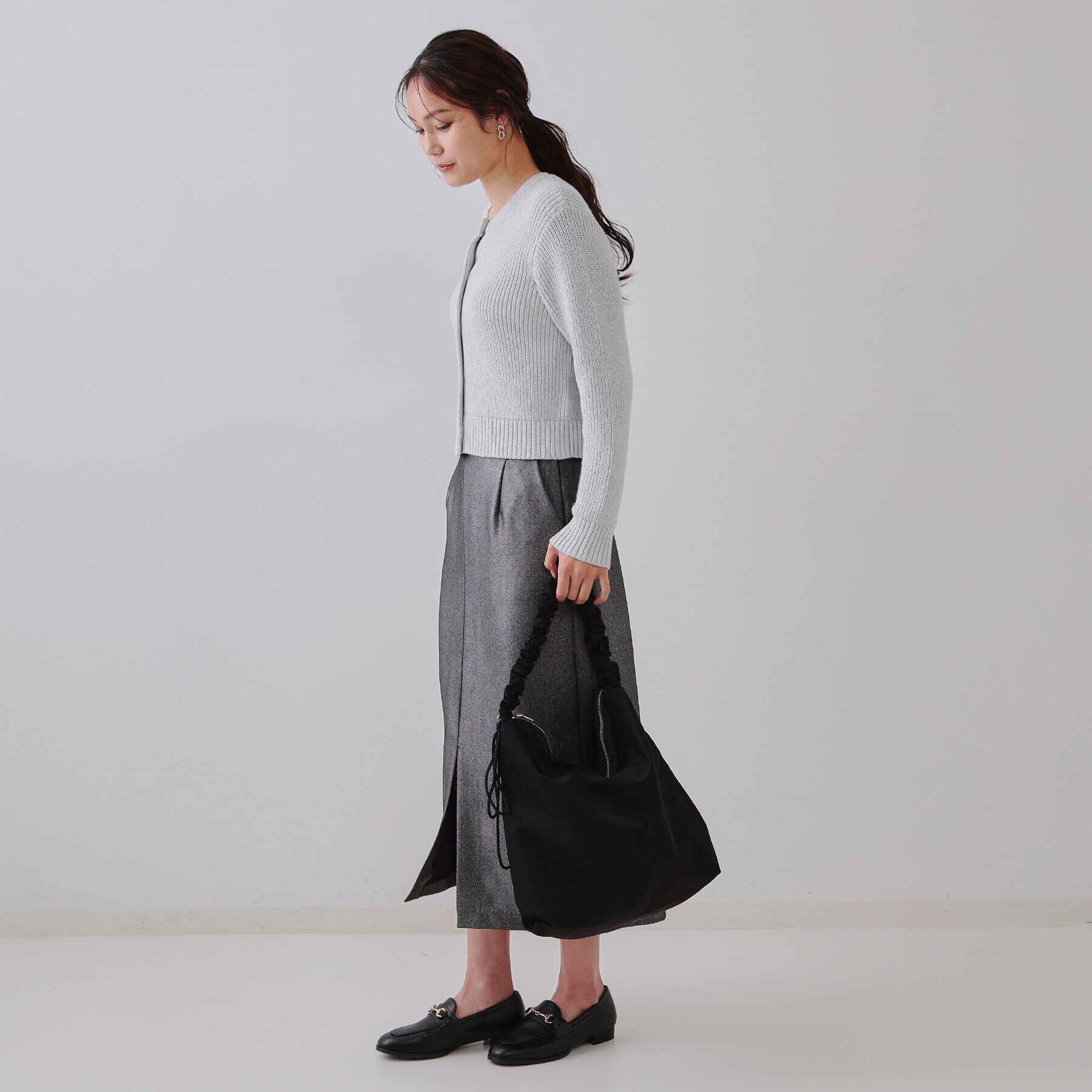 OPAQUE.CLIP「ラメヤーンニットカーディガン【洗濯機洗い可】」|カーディガン|